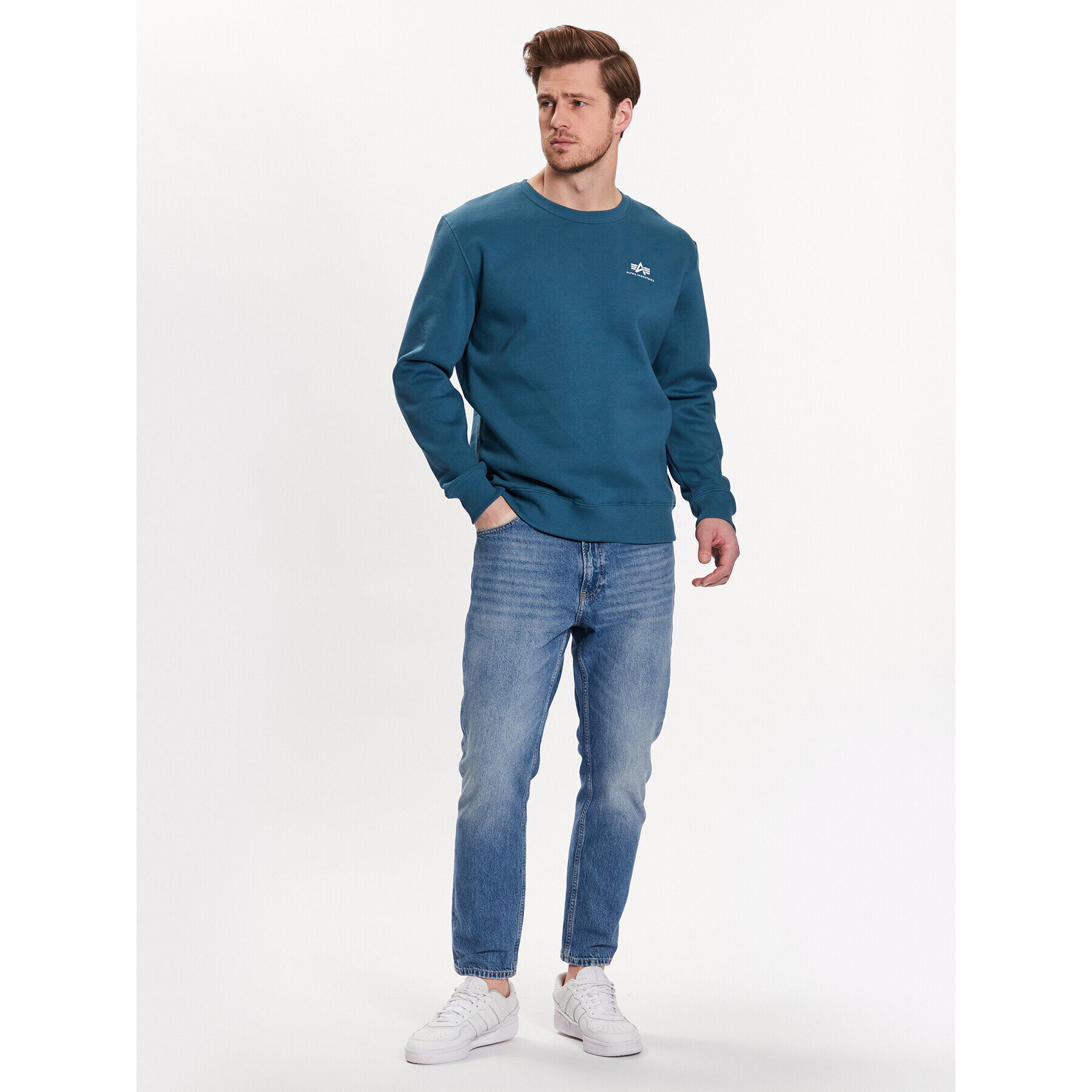 Alpha Industries Суитшърт Basic 188307 Тъмносин Regular Fit - Pepit.bg