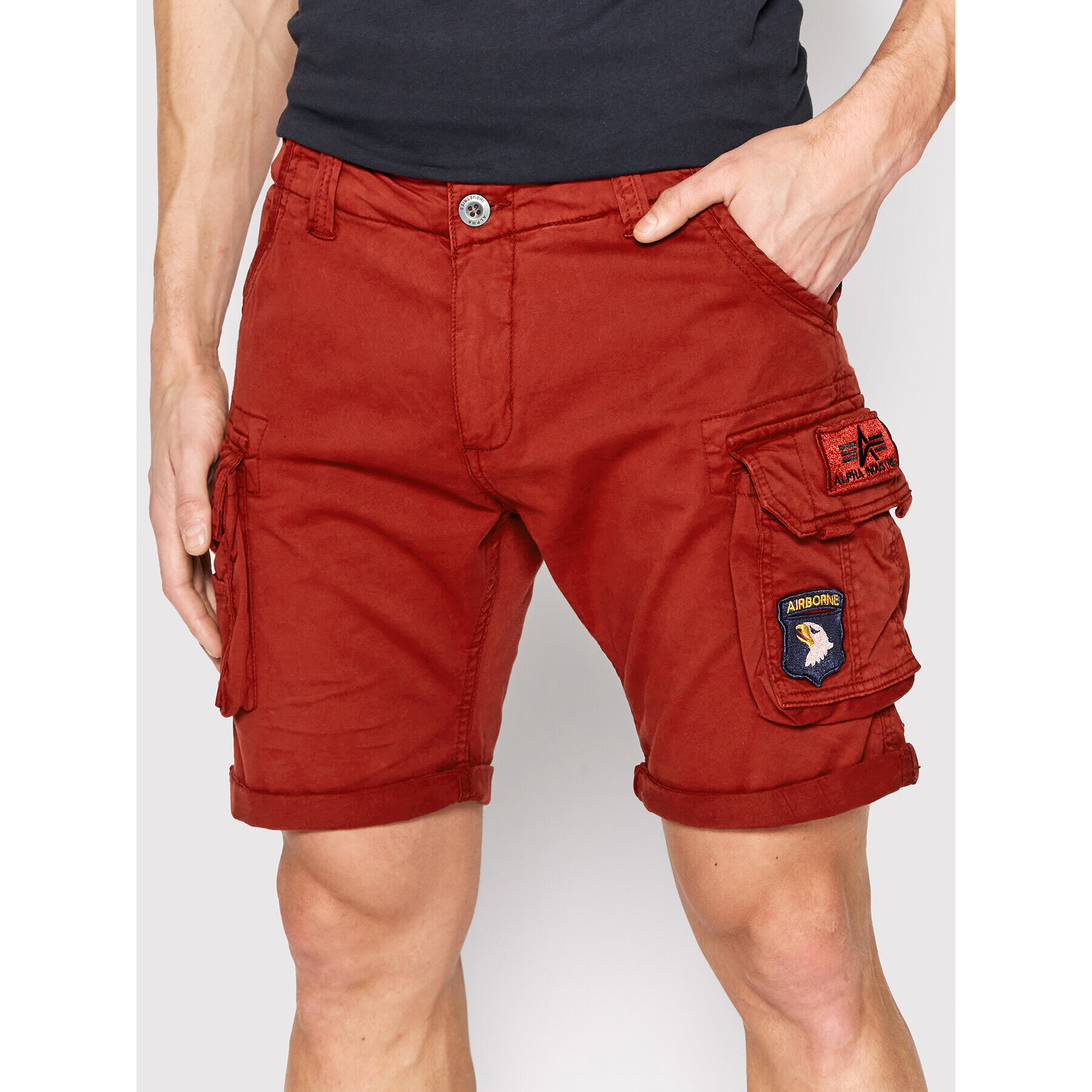 Alpha Industries Шорти от плат Crew 186209 Червен Regular Fit - Pepit.bg