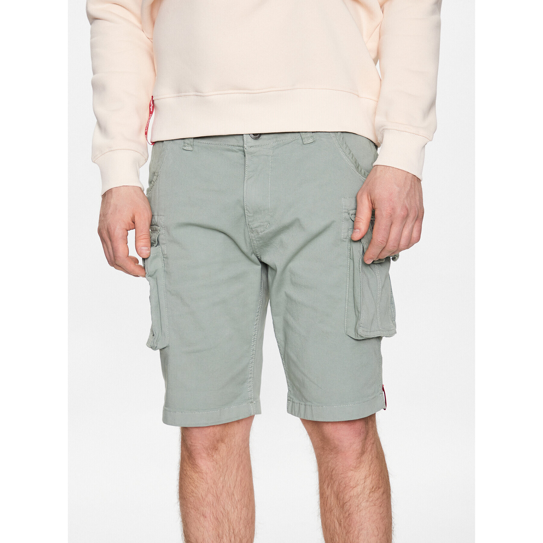 Alpha Industries Шорти от плат Crew 176203 Зелен Slim Fit - Pepit.bg