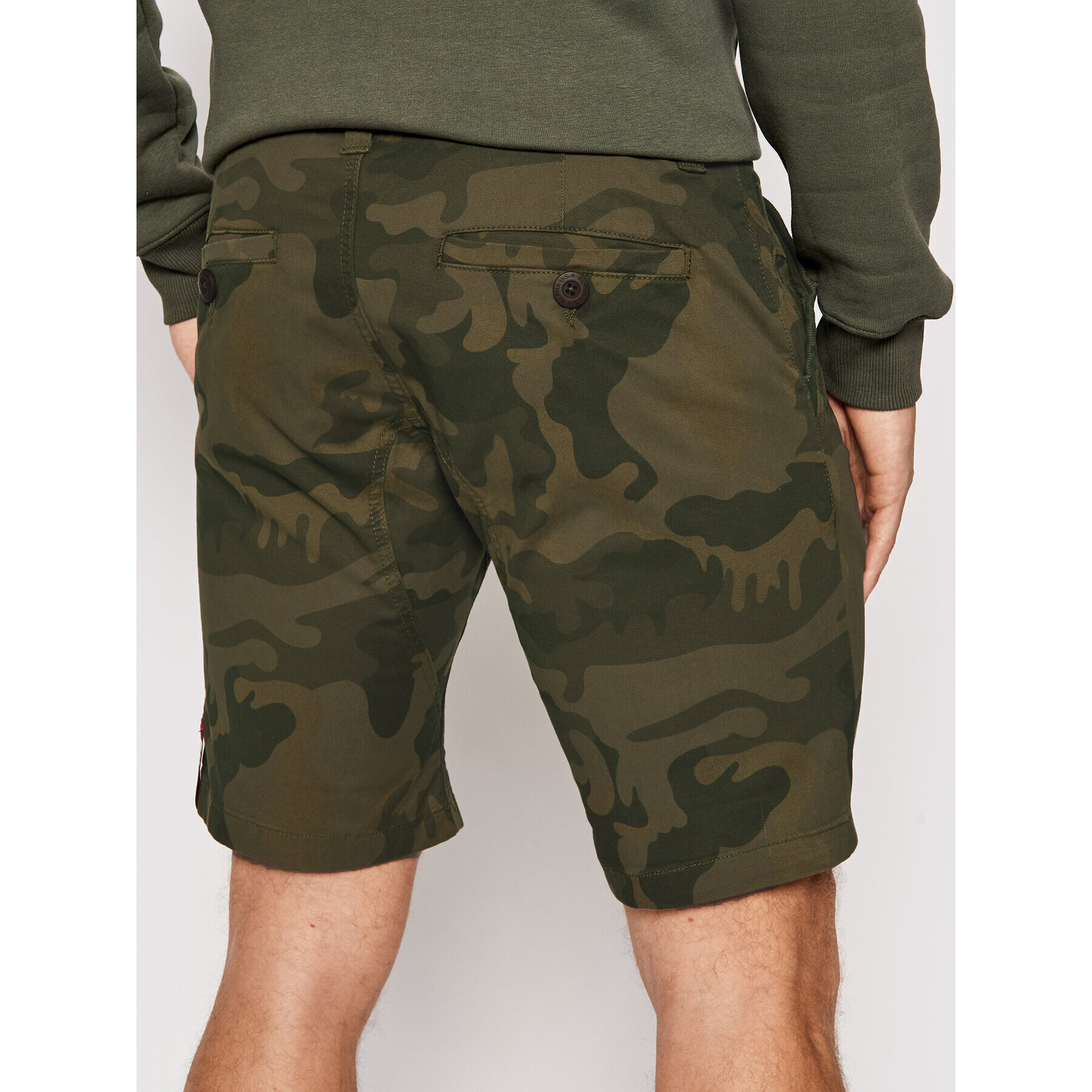 Alpha Industries Шорти от плат Kerosene Camo 176205 Зелен Regular Fit - Pepit.bg