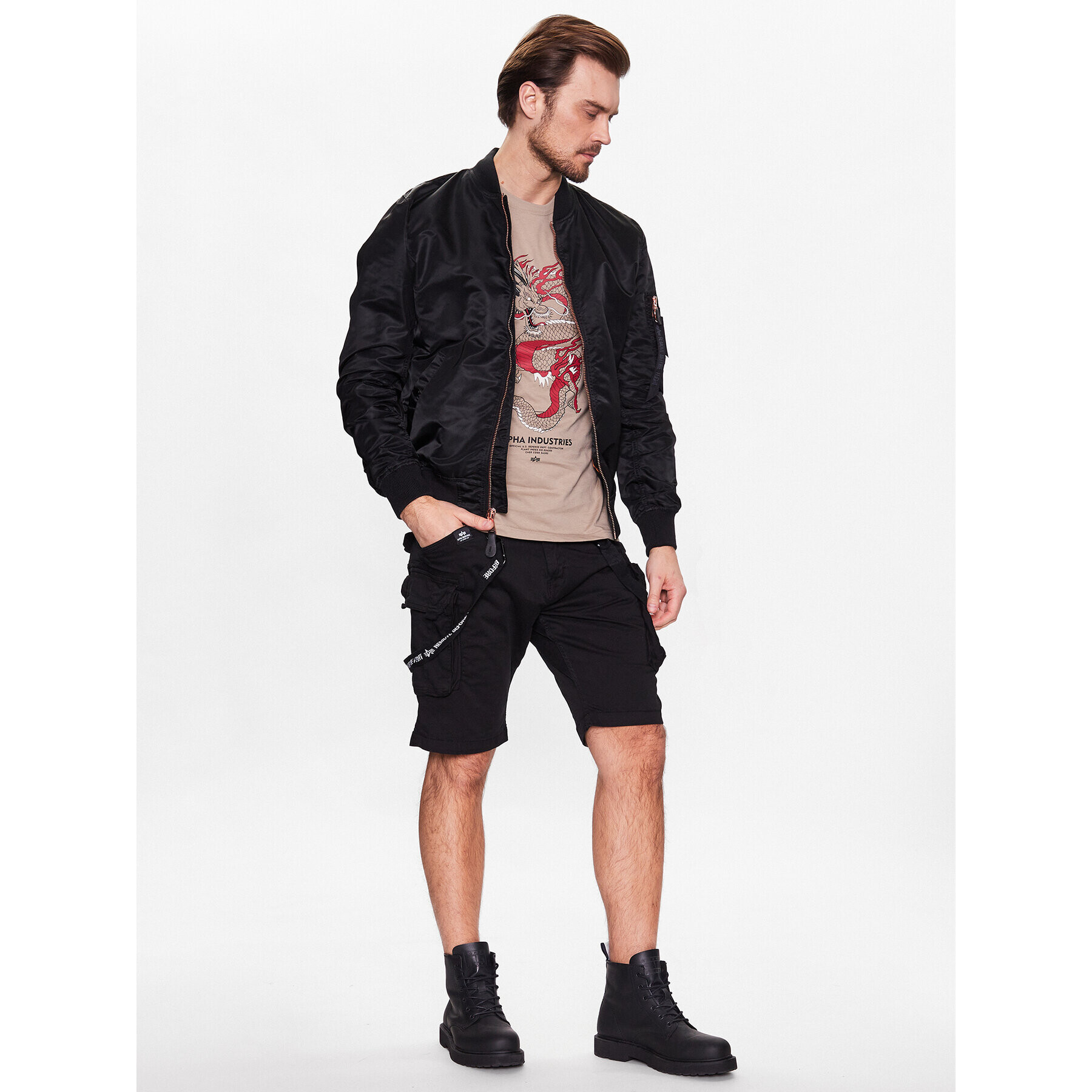 Alpha Industries Шорти от плат Utility Short Черен Slim Fit - Pepit.bg