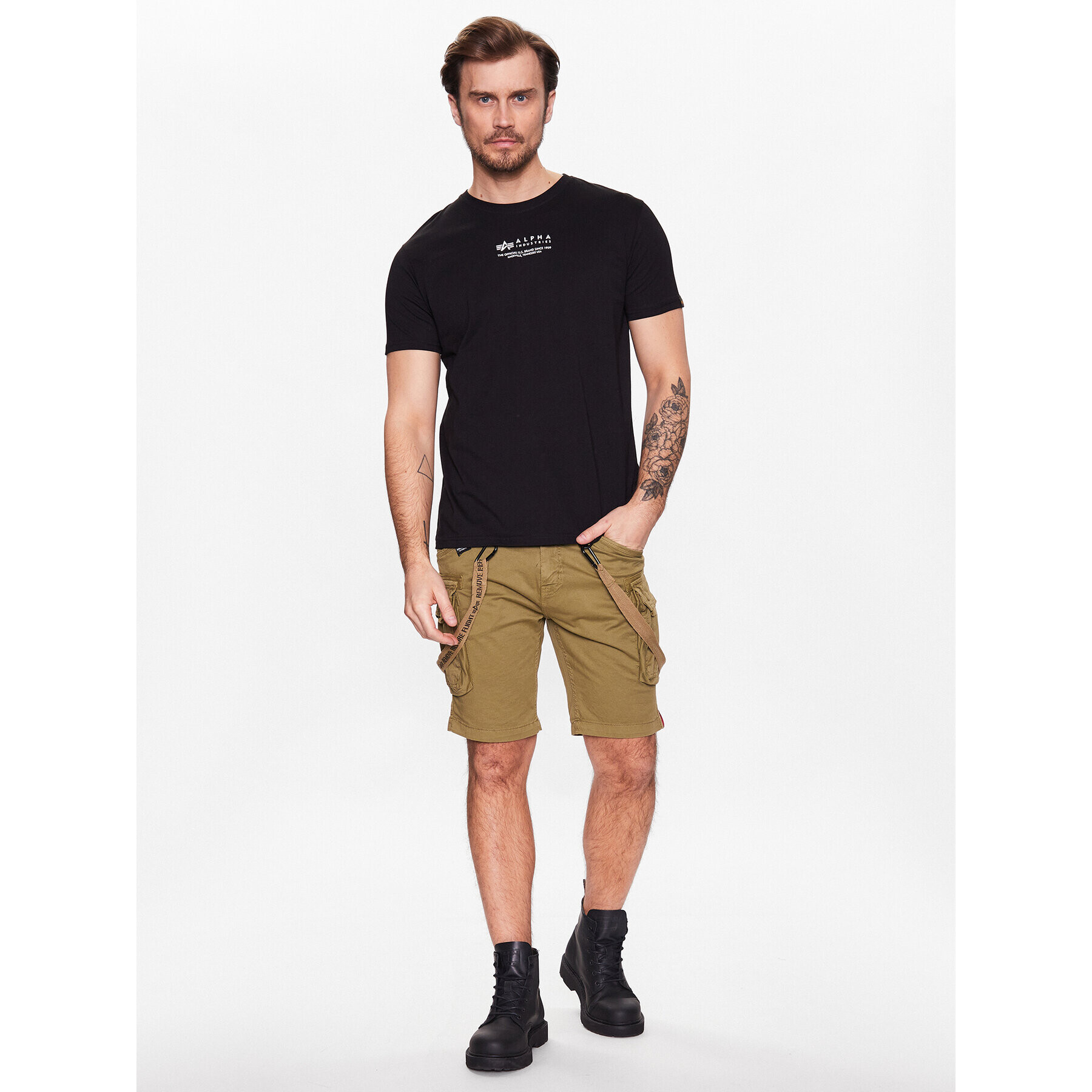 Alpha Industries Шорти от плат Utility 116213 Бежов Slim Fit - Pepit.bg