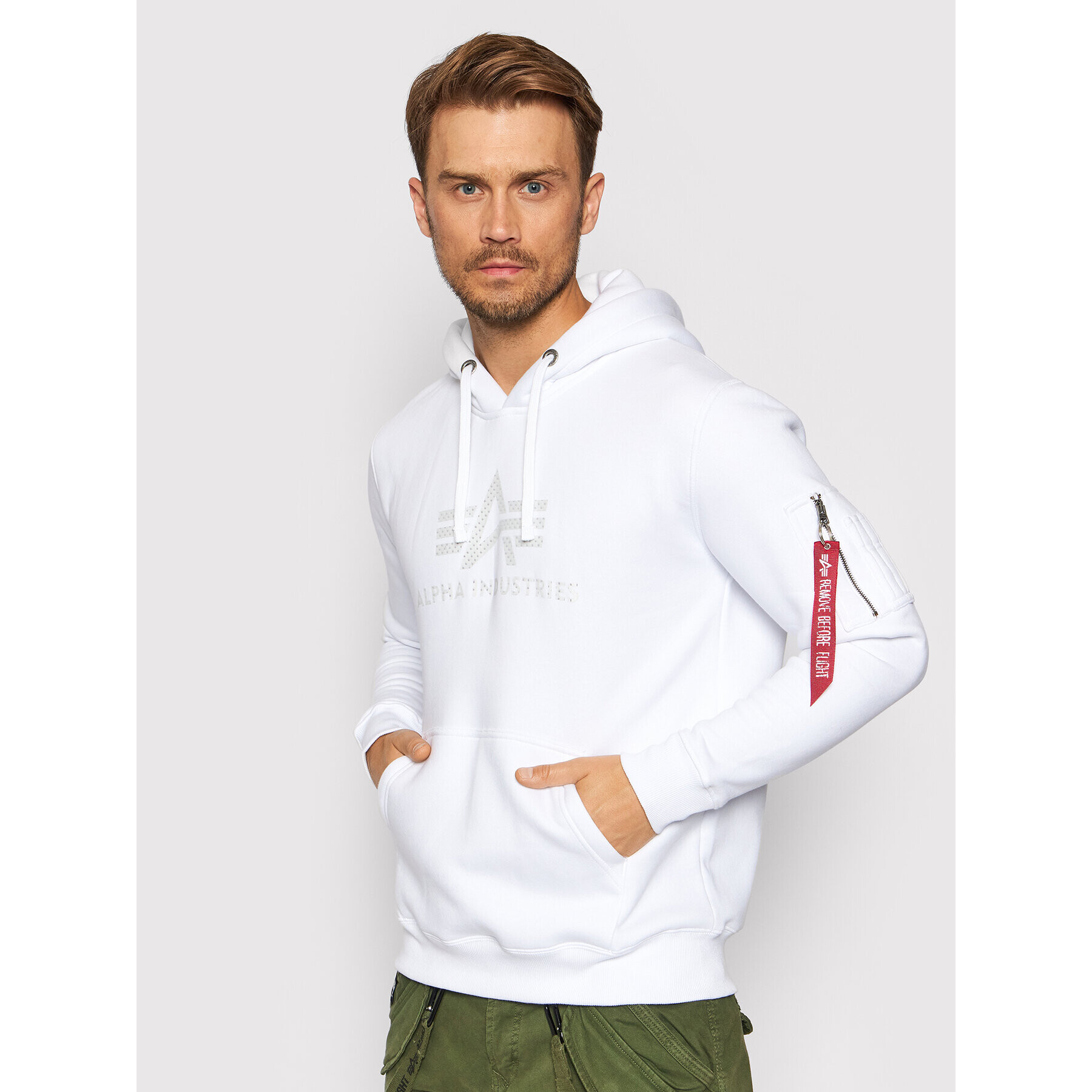 Alpha Industries Суитшърт 3D Logo 128341 Бял Regular Fit - Pepit.bg