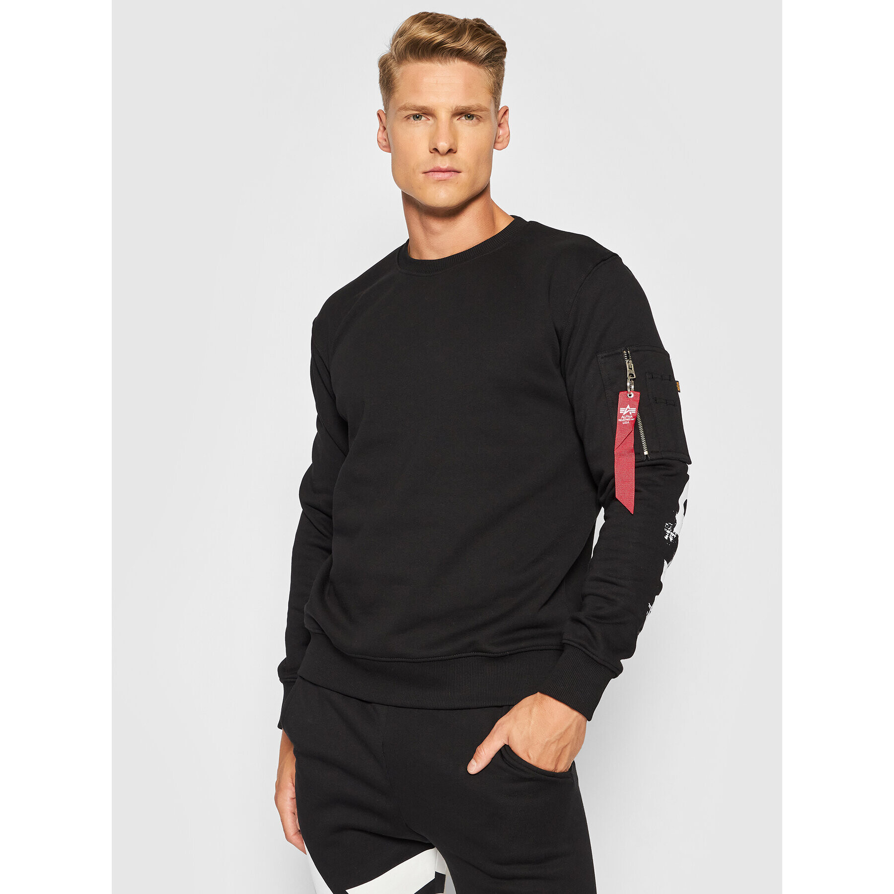Alpha Industries Суитшърт Ai Bp 118303 Черен Regular Fit - Pepit.bg