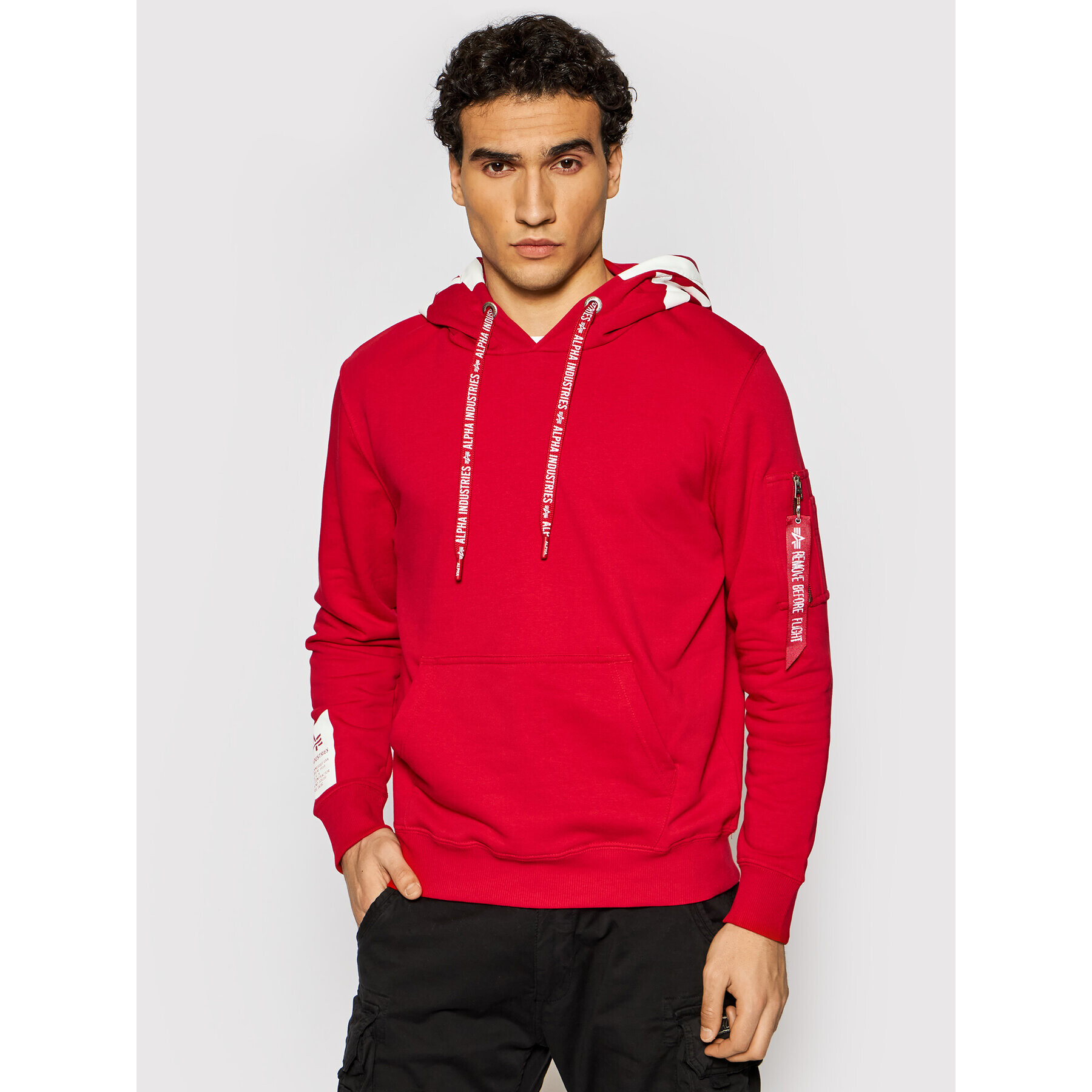 Alpha Industries Суитшърт Alpha Hoody 126345 Червен Regular Fit - Pepit.bg