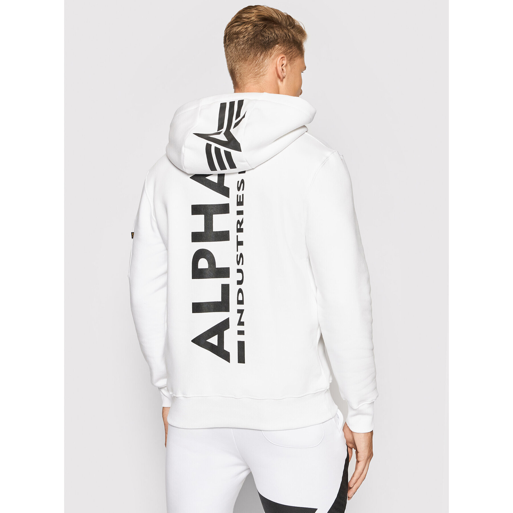 Alpha Industries Суитшърт Back Print 178318 Бял Regular Fit - Pepit.bg