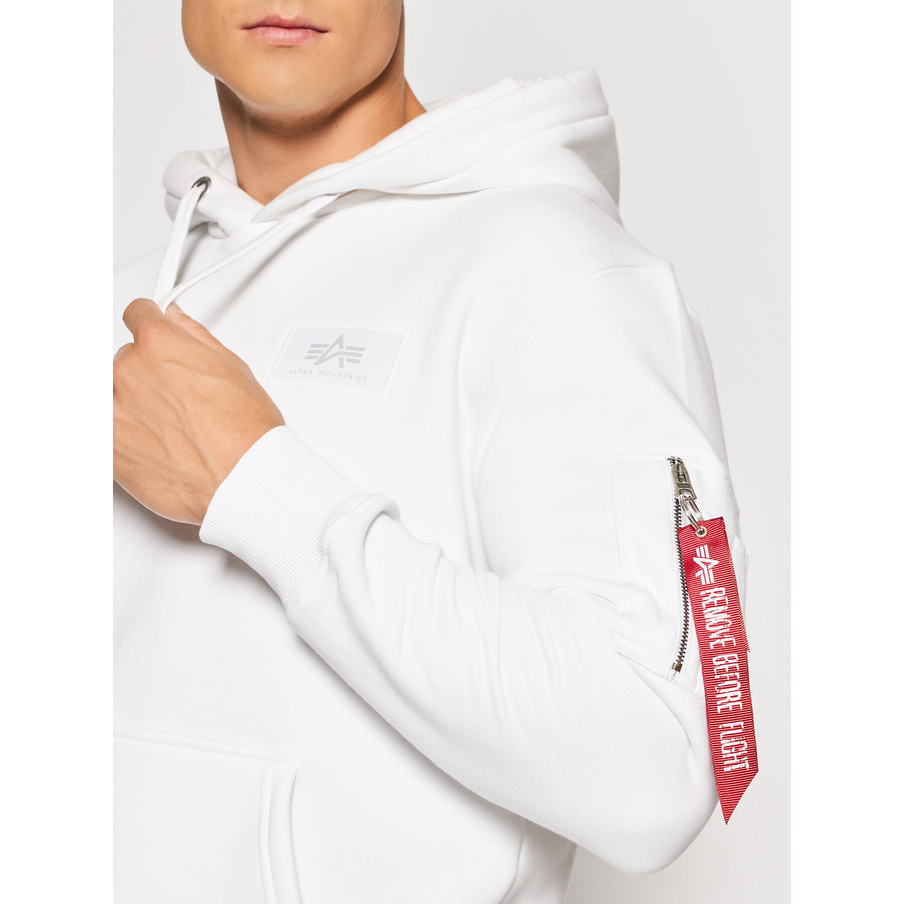 Alpha Industries Суитшърт Back Print 178318 Бял Regular Fit - Pepit.bg