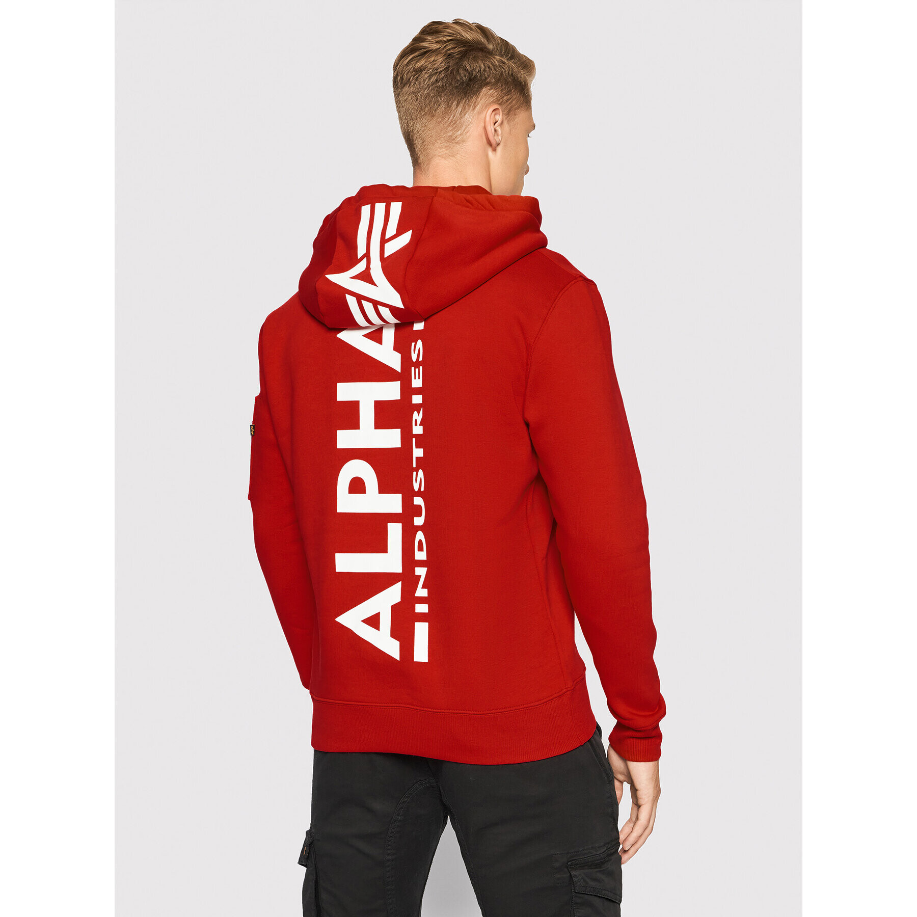 Alpha Industries Суитшърт Back Print 178318 Червен Regular Fit - Pepit.bg