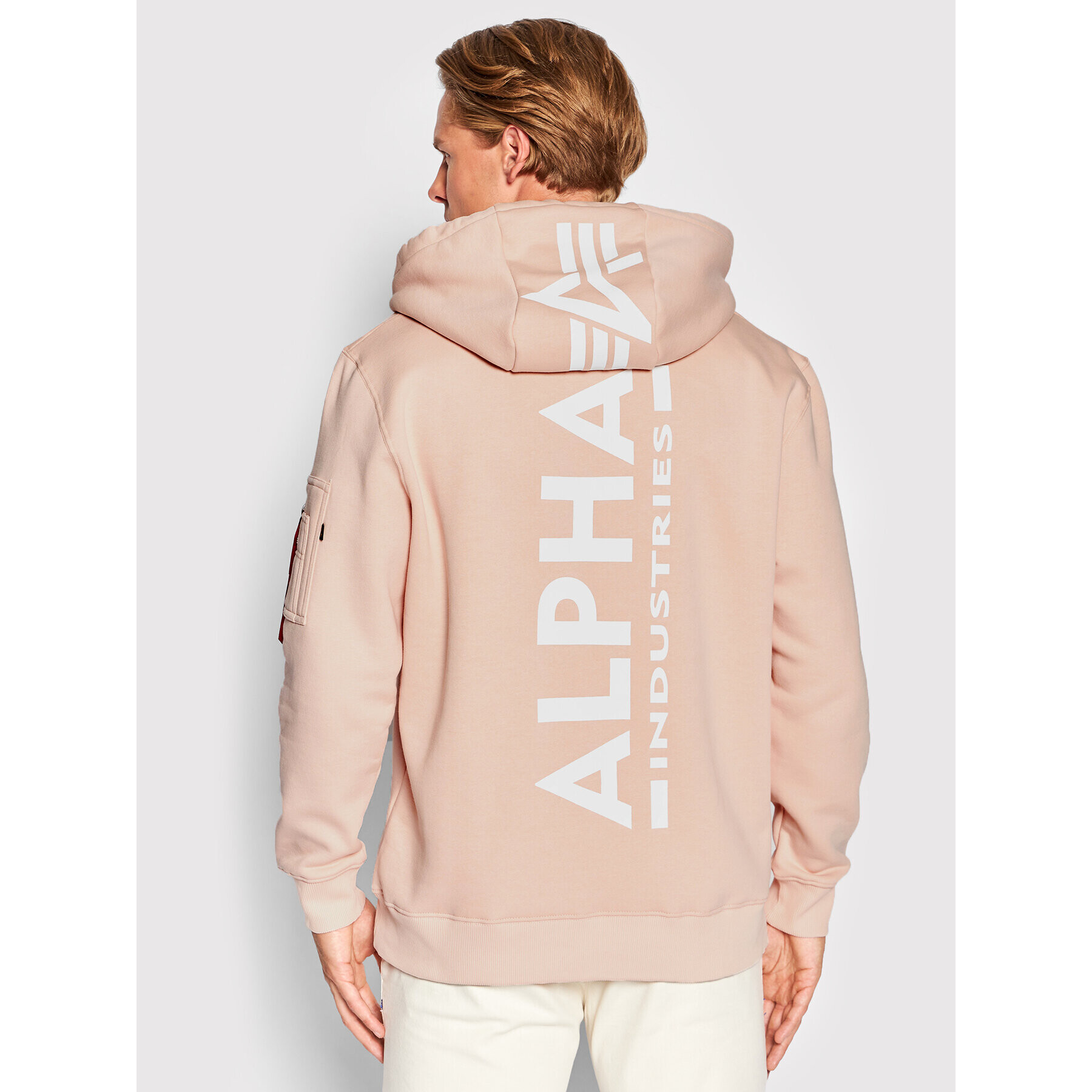 Alpha Industries Суитшърт Back Print 178318 Розов Regular Fit - Pepit.bg