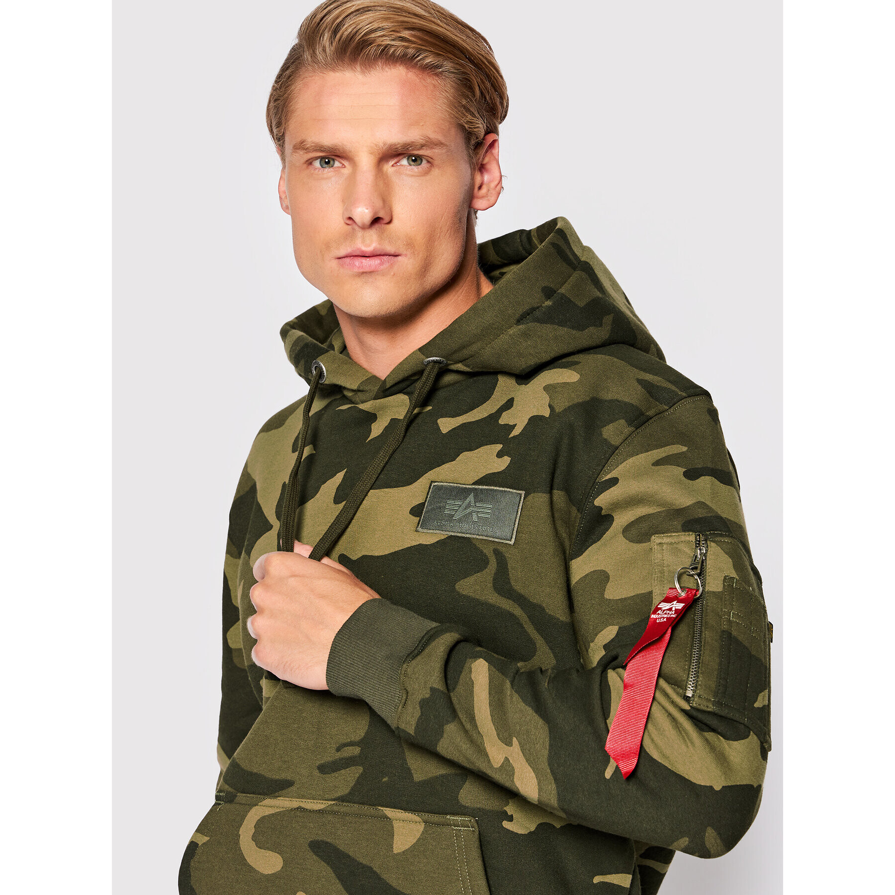 Alpha Industries Суитшърт Back Print 178318C Зелен Regular Fit - Pepit.bg