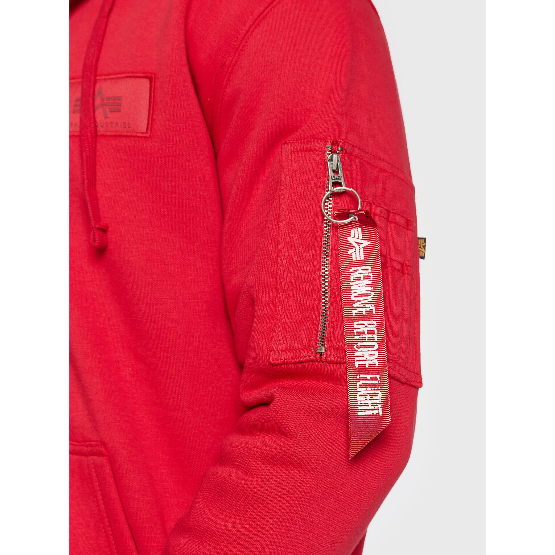 Alpha Industries Суитшърт Back Print Zip 128342 Червен Regular Fit - Pepit.bg