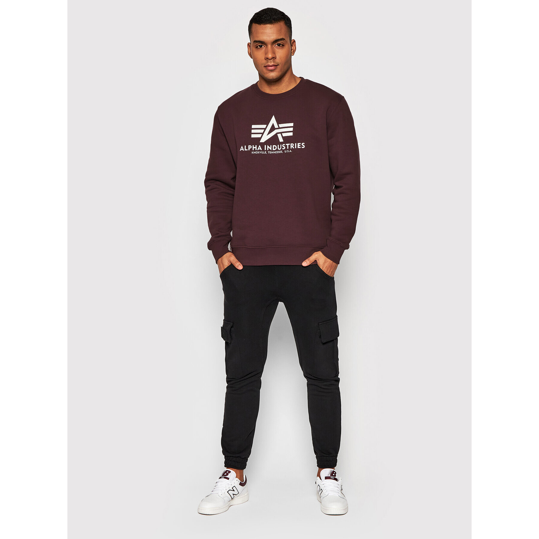 Alpha Industries Суитшърт Basic 178302 Бордо Regular Fit - Pepit.bg