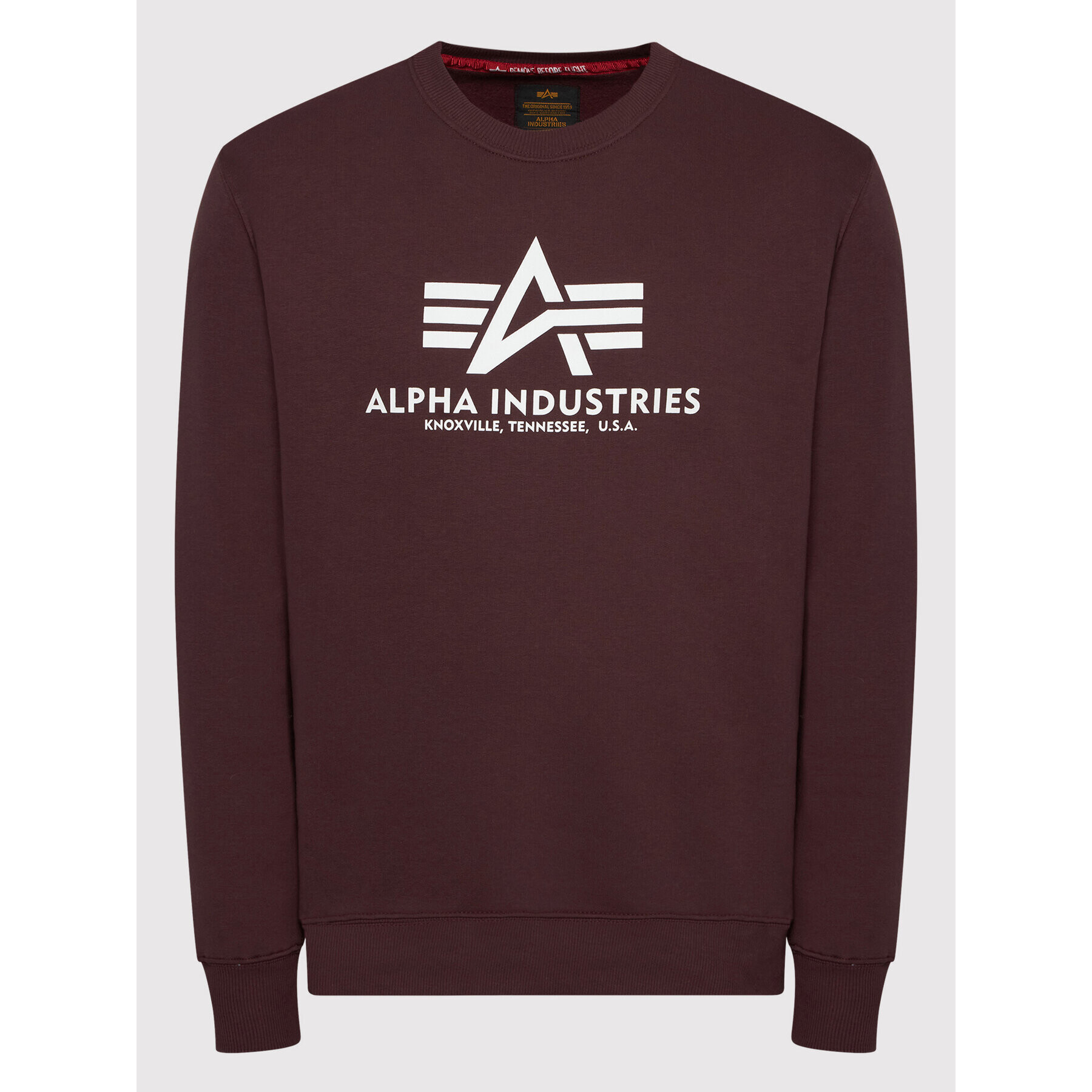 Alpha Industries Суитшърт Basic 178302 Бордо Regular Fit - Pepit.bg