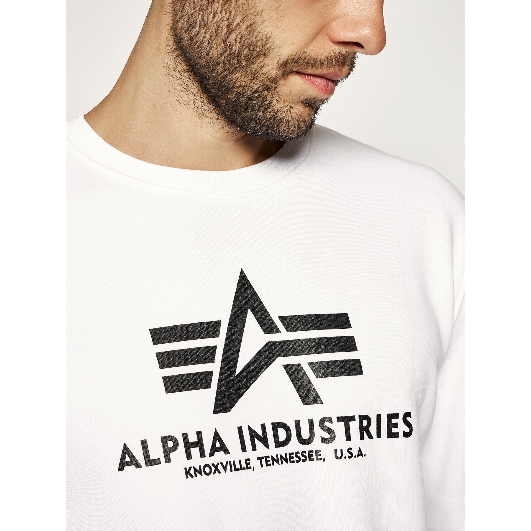 Alpha Industries Суитшърт Basic 178302 Бял Regular Fit - Pepit.bg