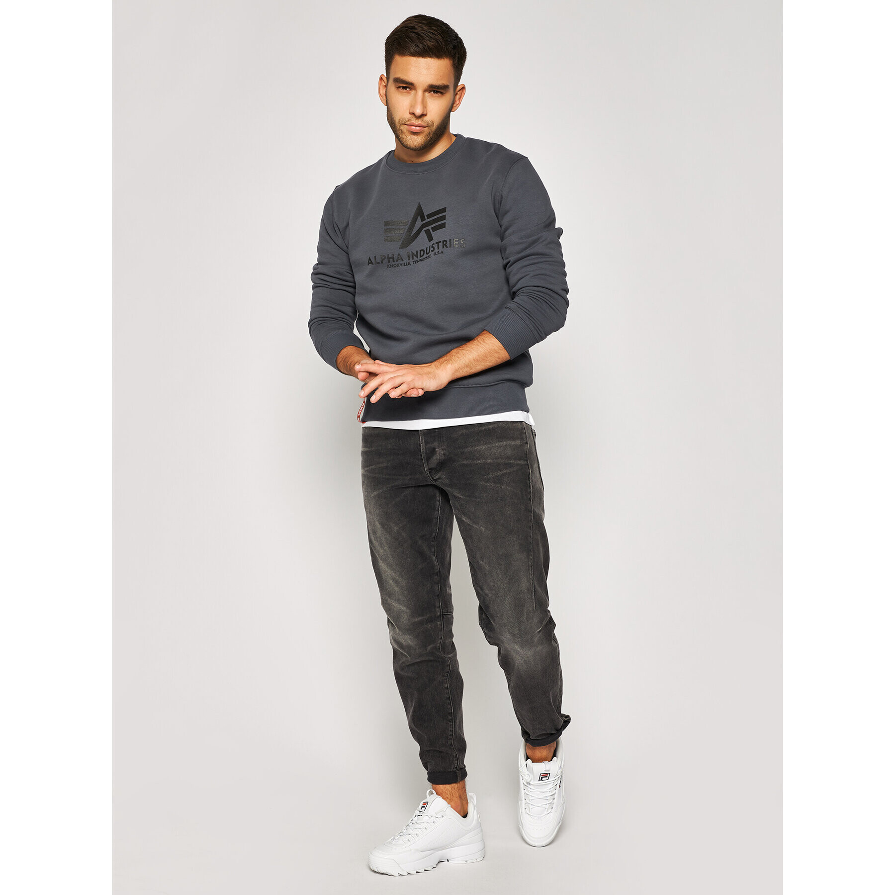 Alpha Industries Суитшърт Basic 178302 Сив Regular Fit - Pepit.bg