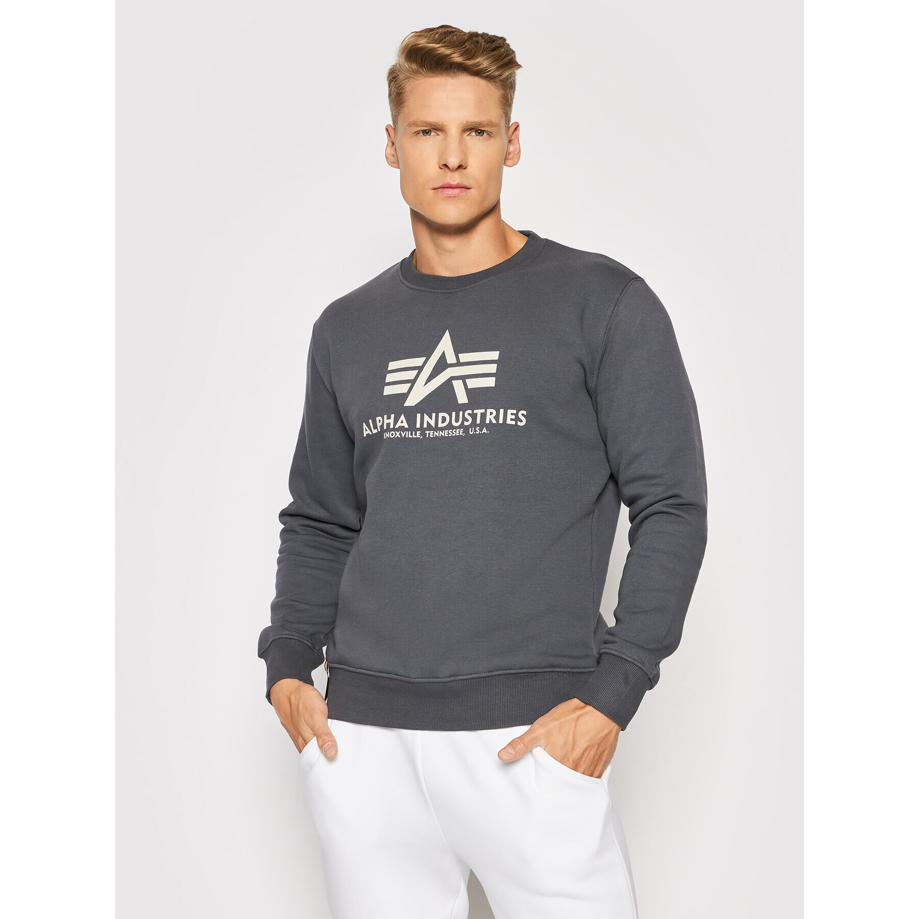 Alpha Industries Суитшърт Basic 178302 Сив Regular Fit - Pepit.bg