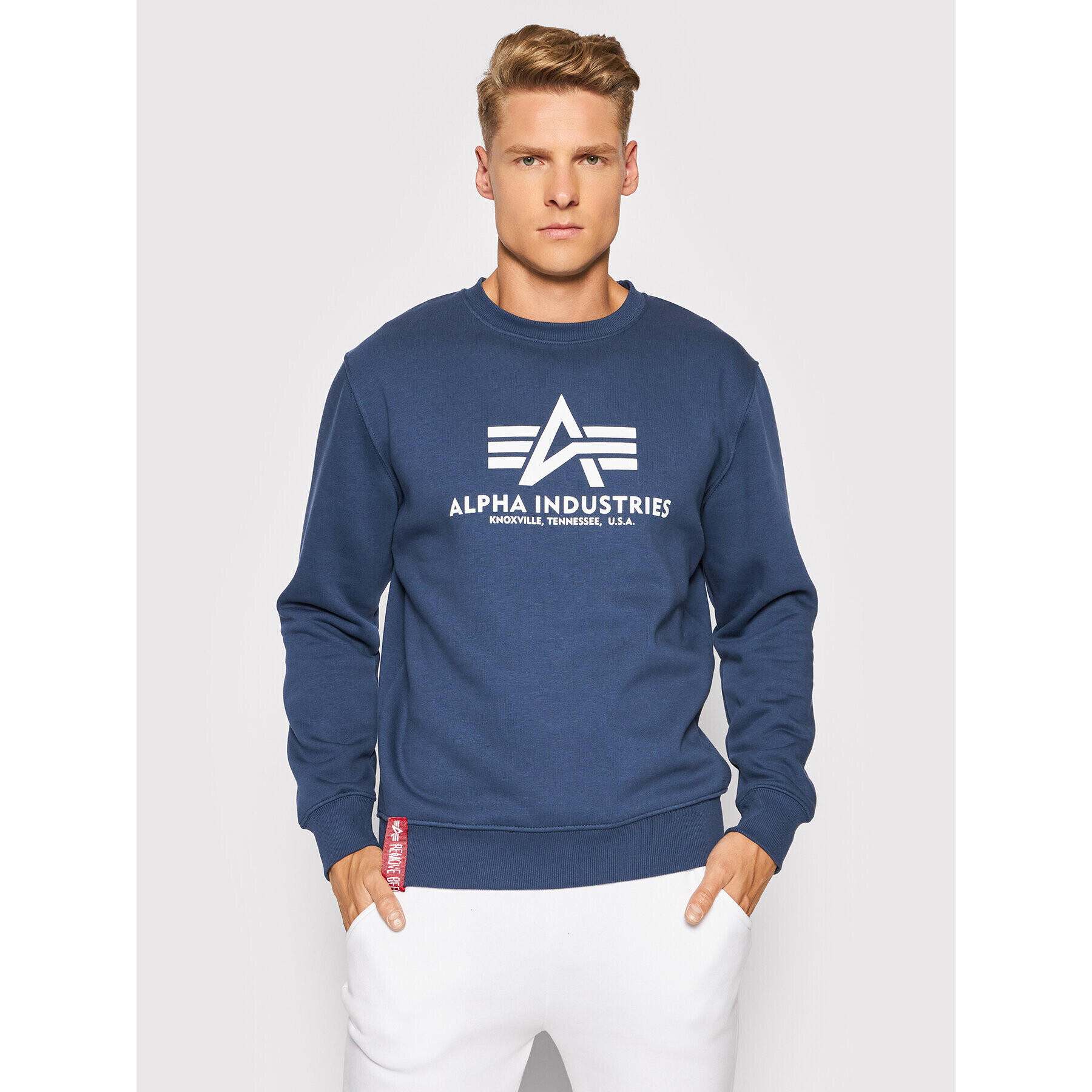 Alpha Industries Суитшърт Basic 178302 Тъмносин Regular Fit - Pepit.bg