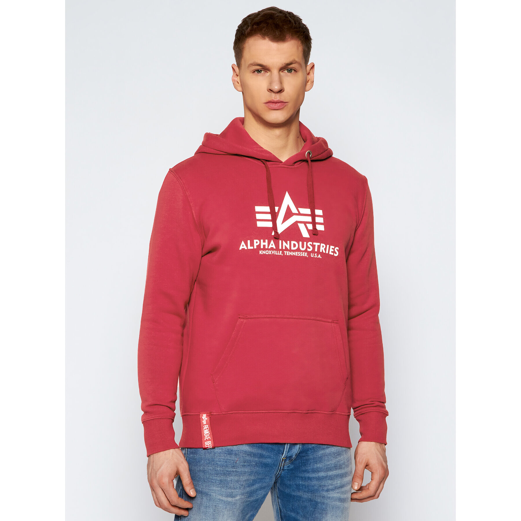 Alpha Industries Суитшърт Basic 178312 Червен Regular Fit - Pepit.bg