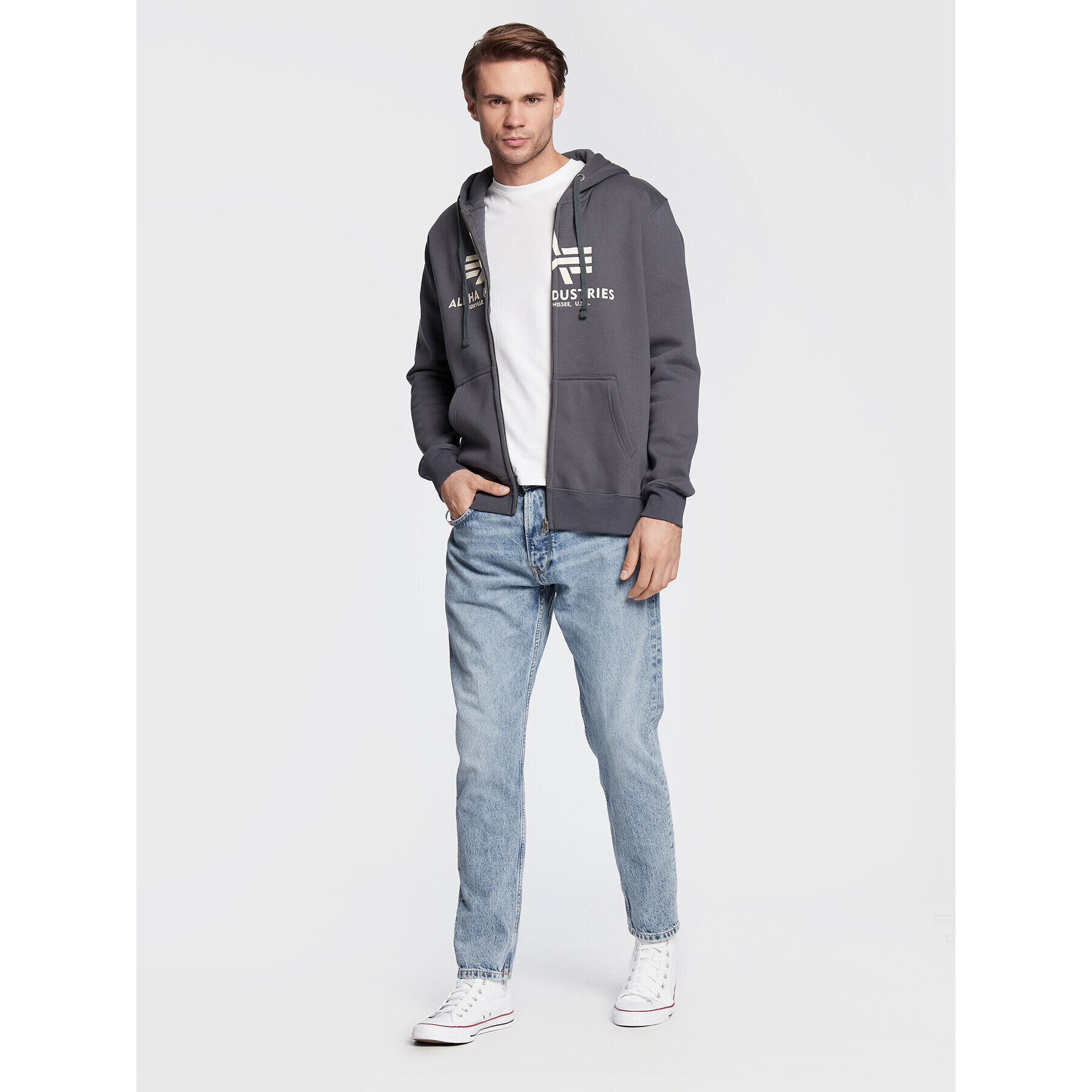 Alpha Industries Суитшърт Basic 178325 Сив Regular Fit - Pepit.bg