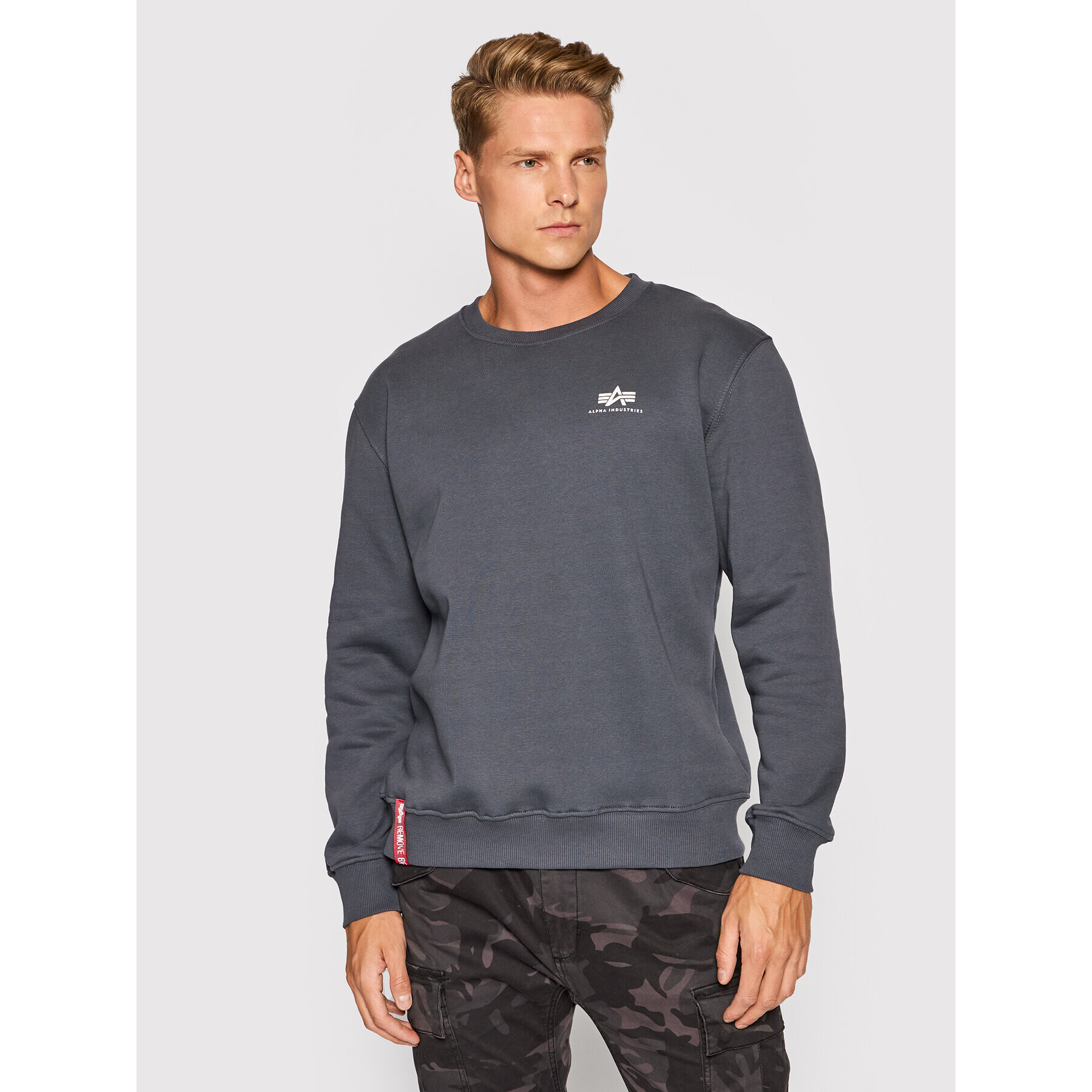 Alpha Industries Суитшърт Basic 188307 Сив Regular Fit - Pepit.bg