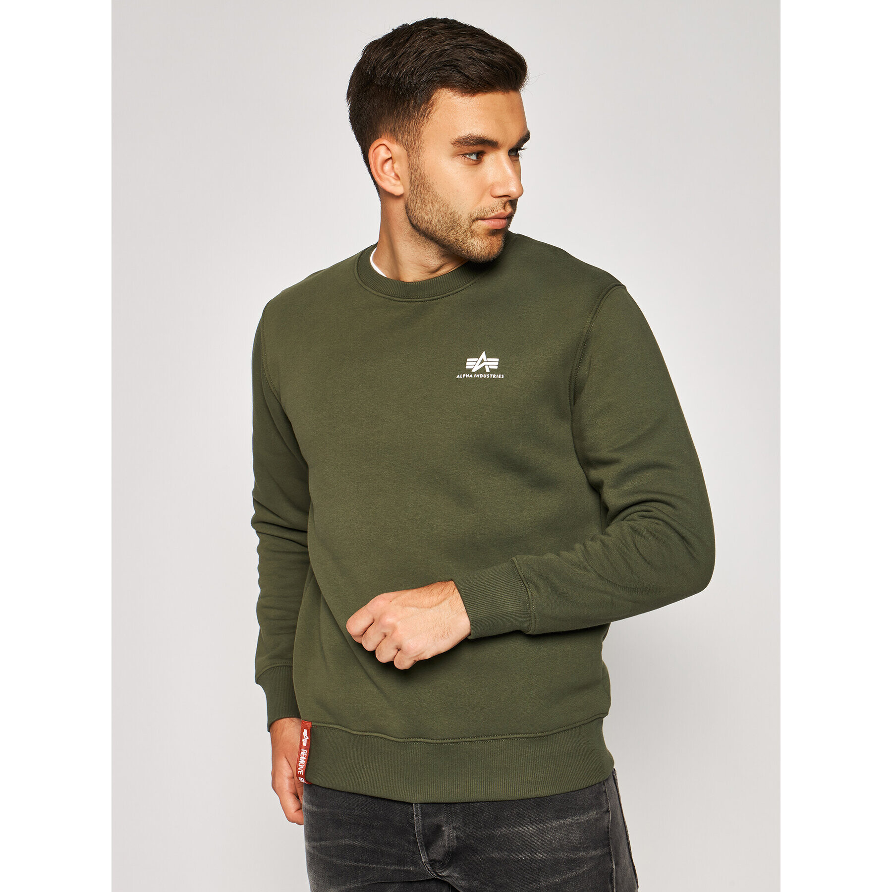 Alpha Industries Суитшърт Basic 188307 Зелен Regular Fit - Pepit.bg