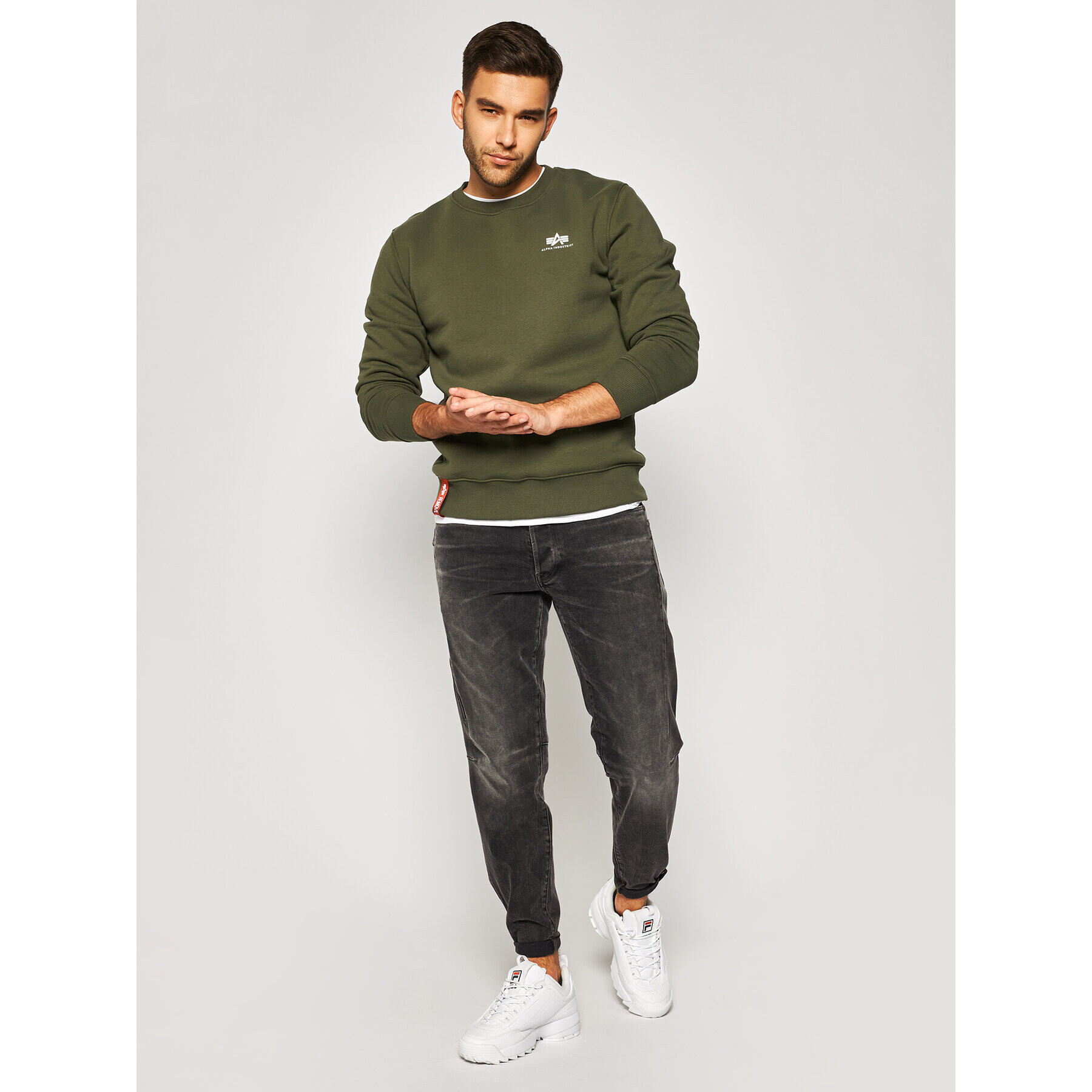 Alpha Industries Суитшърт Basic 188307 Зелен Regular Fit - Pepit.bg