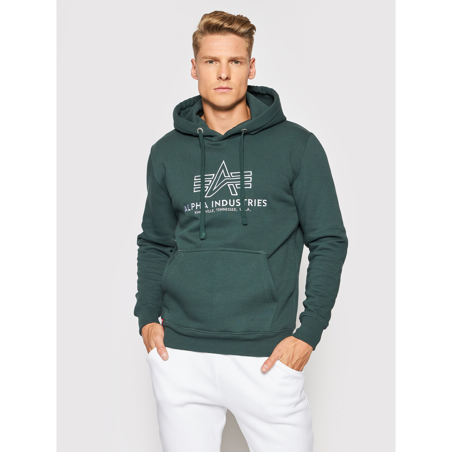 Alpha Industries Суитшърт Basic Embroidery 118335 Зелен Regular Fit - Pepit.bg