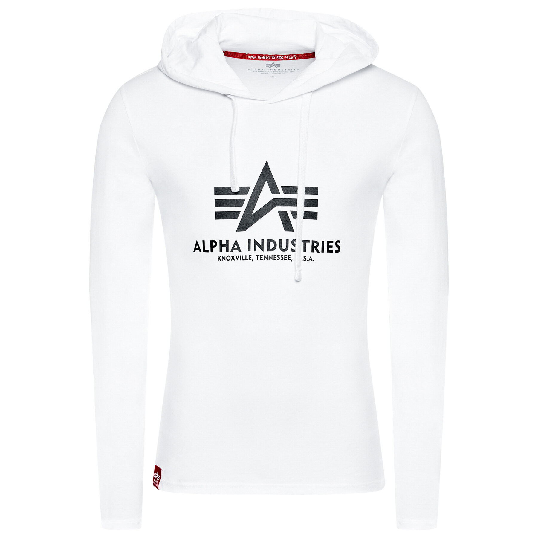 Alpha Industries Суитшърт Basic Hooded Heavy Ls 116572 Бял Slim Fit - Pepit.bg