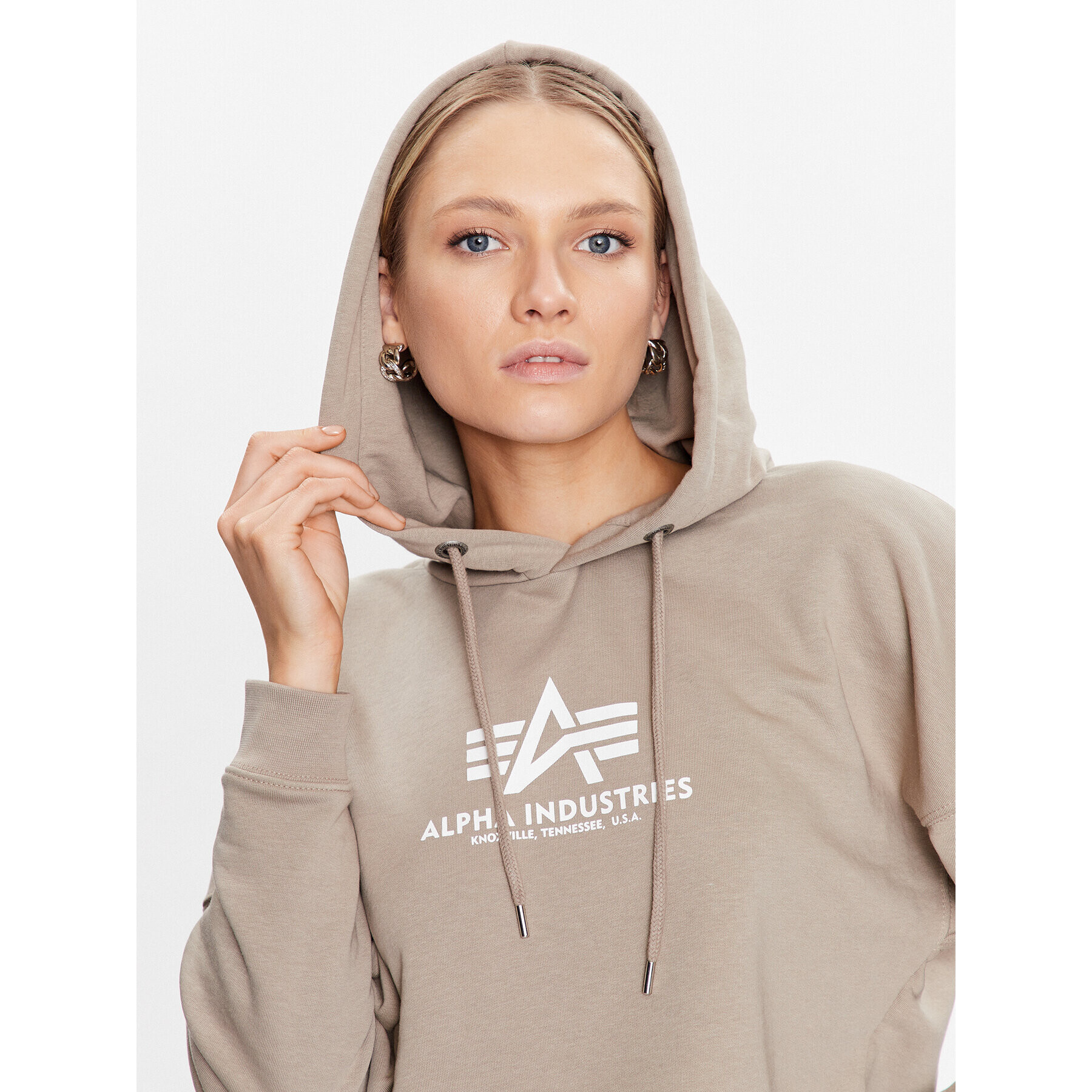 Alpha Industries Суитшърт Basic 116057 Бежов Regular Fit - Pepit.bg