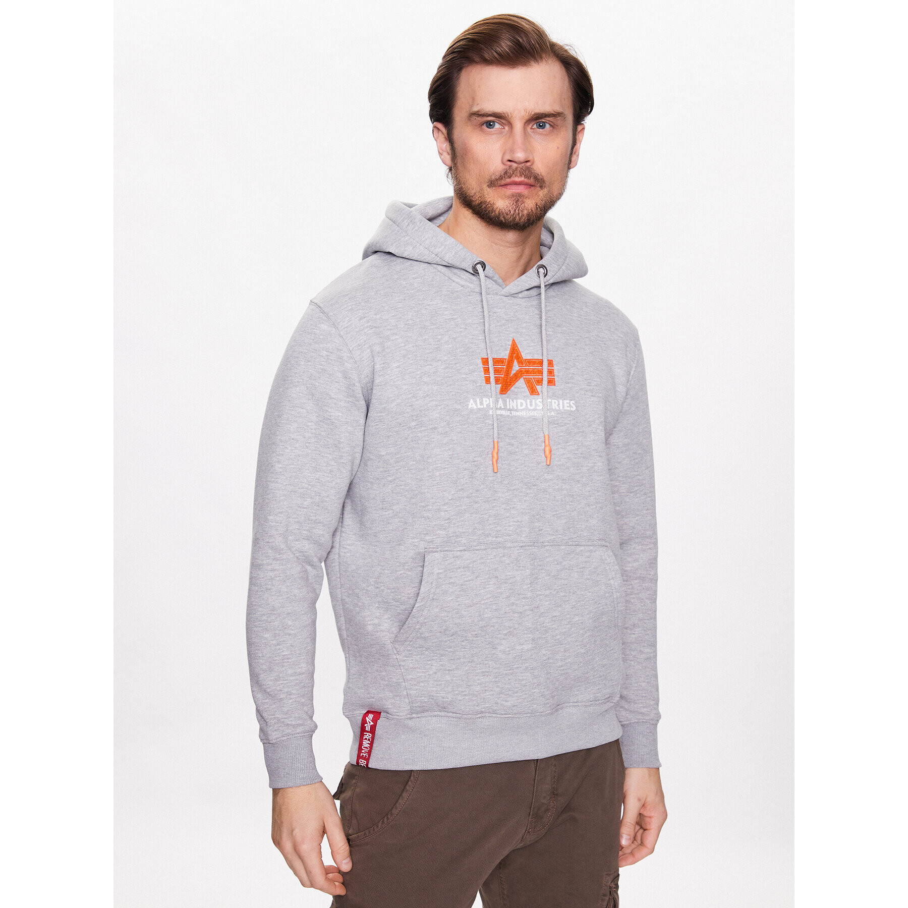 Alpha Industries Суитшърт Basic Hoody Rubber 178312RB Сив Regular Fit - Pepit.bg