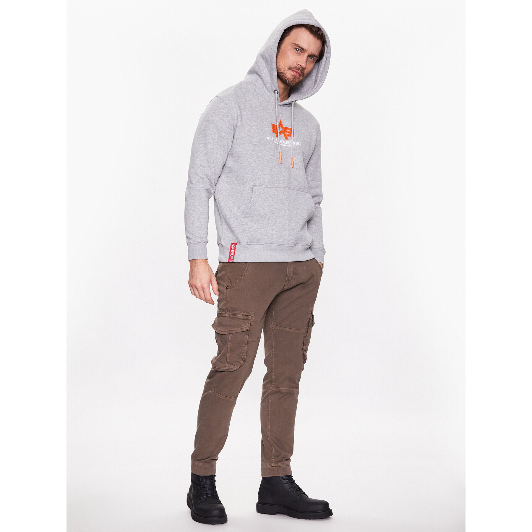 Alpha Industries Суитшърт Basic Hoody Rubber 178312RB Сив Regular Fit - Pepit.bg