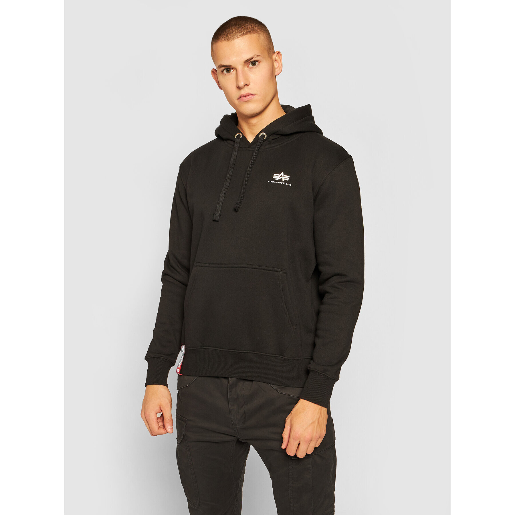 Alpha Industries Суитшърт Basic Hoody Small Logo 196318 Черен Regular Fit - Pepit.bg