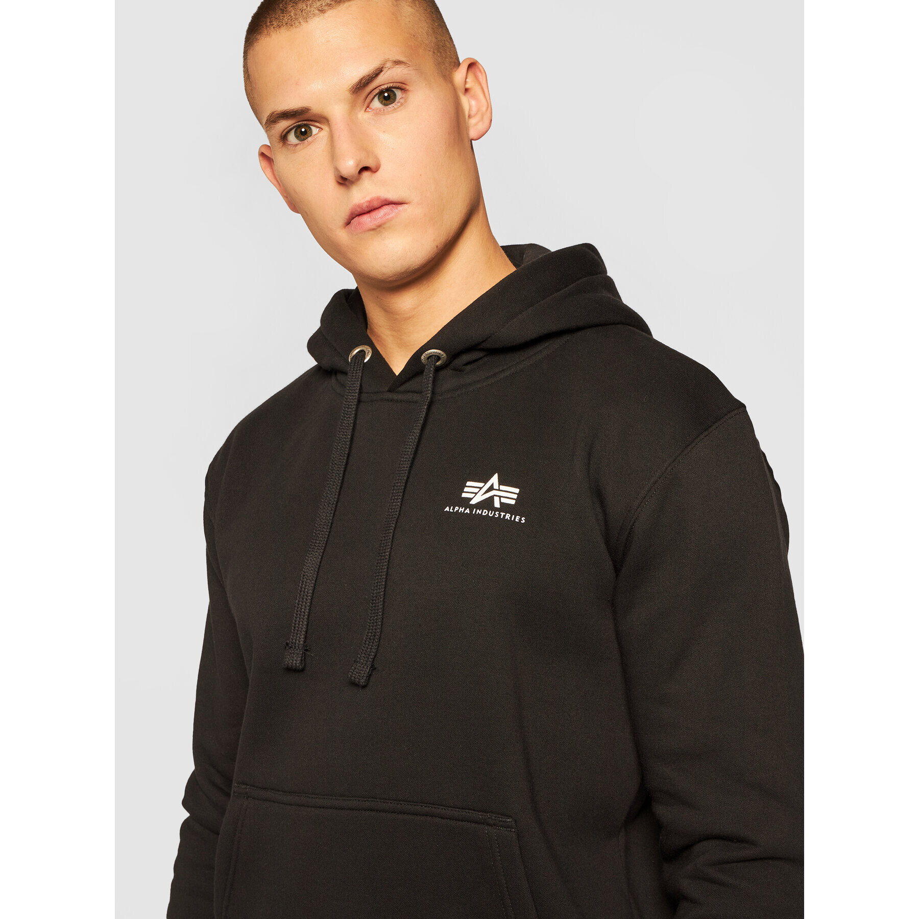 Alpha Industries Суитшърт Basic Hoody Small Logo 196318 Черен Regular Fit - Pepit.bg