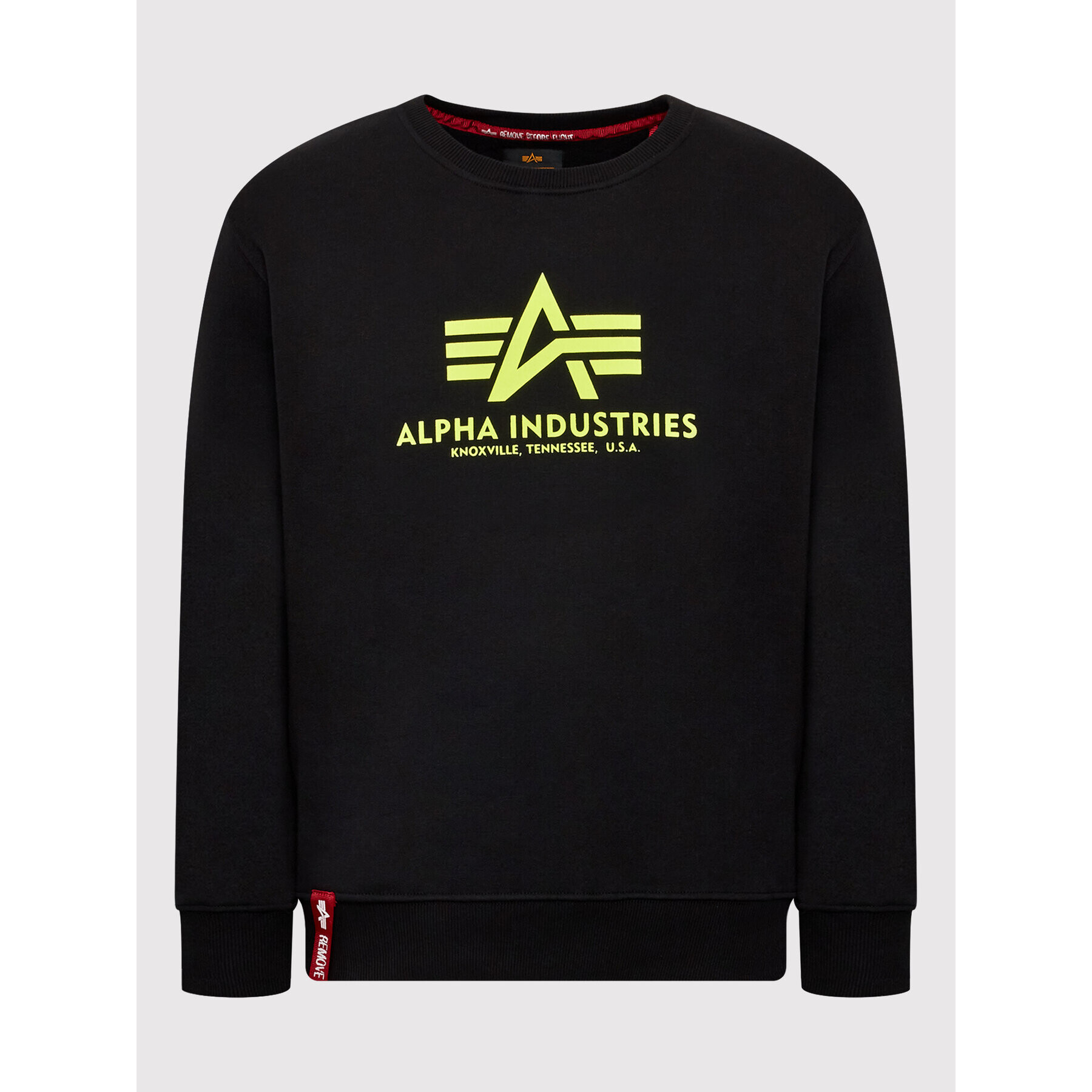 Alpha Industries Суитшърт Basic Neon Print 178302NP Черен Regular Fit - Pepit.bg