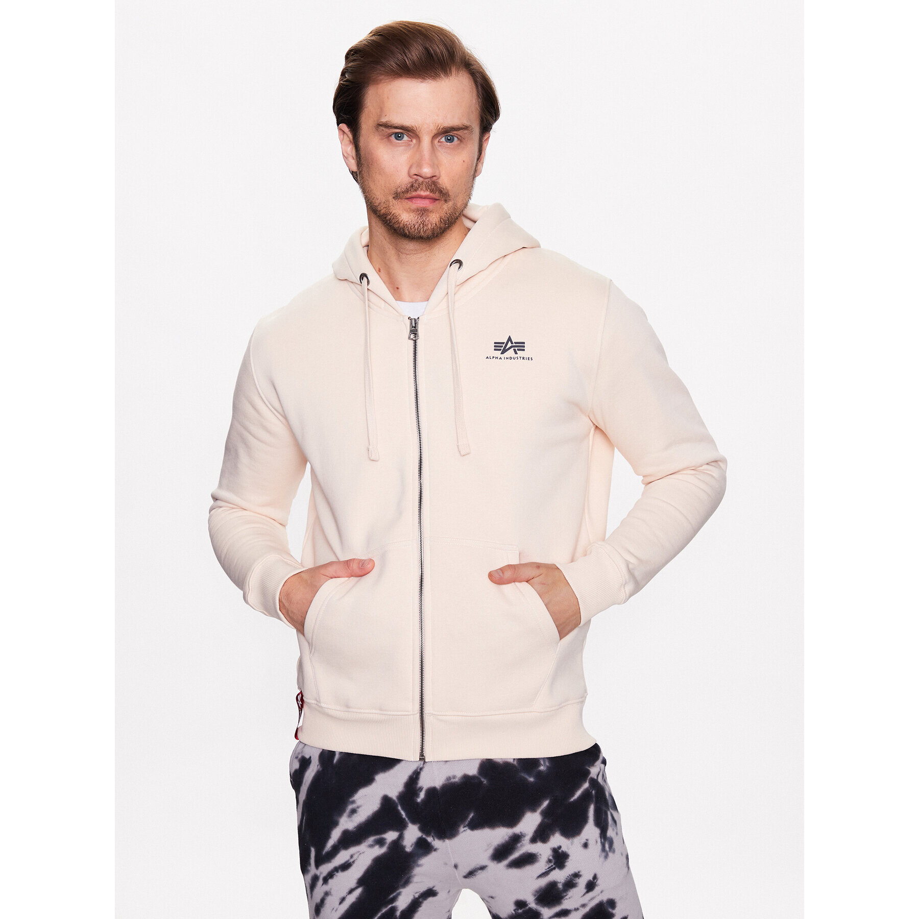 Alpha Industries Суитшърт Basic Zip 118342 Бежов Regular Fit - Pepit.bg