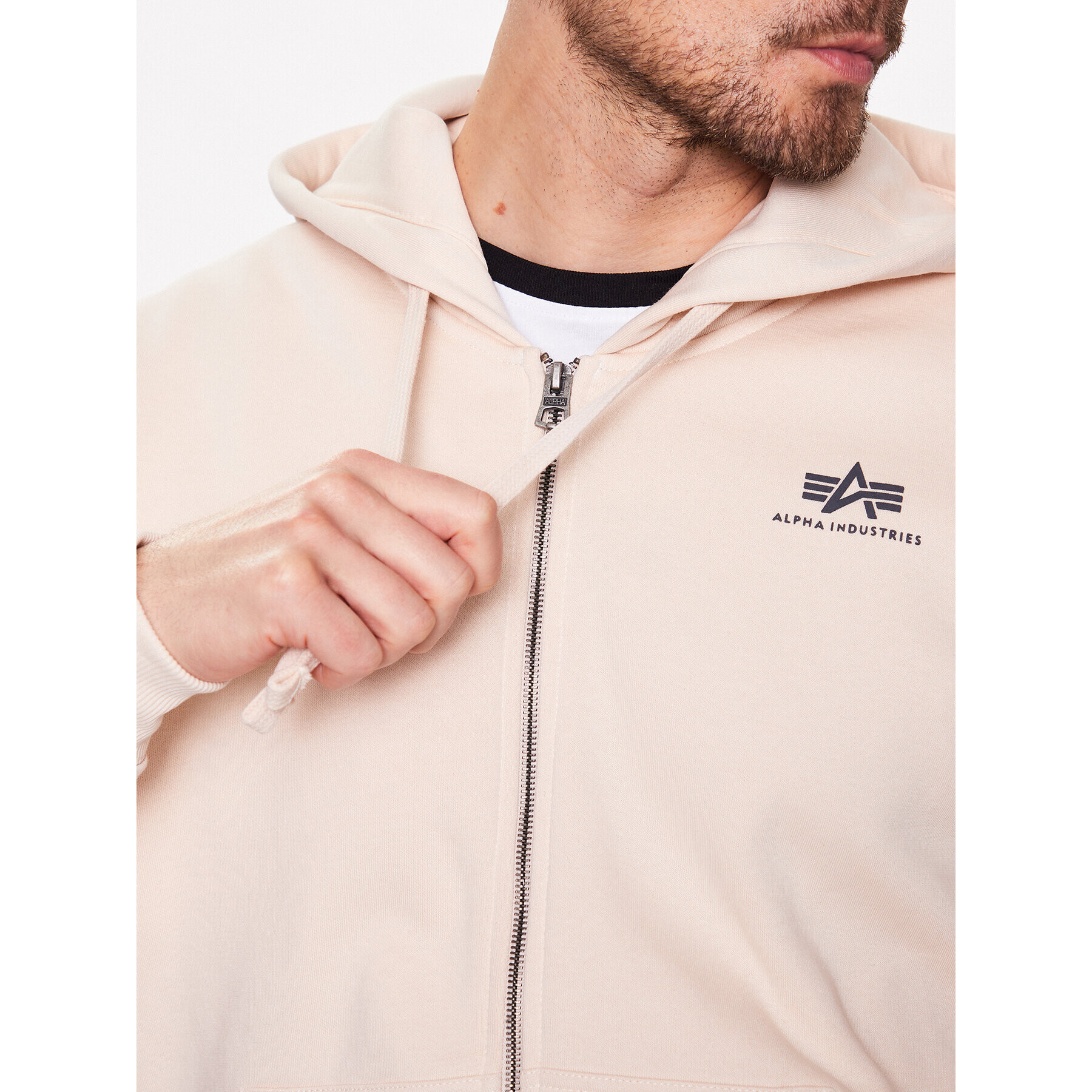 Alpha Industries Суитшърт Basic Zip 118342 Бежов Regular Fit - Pepit.bg