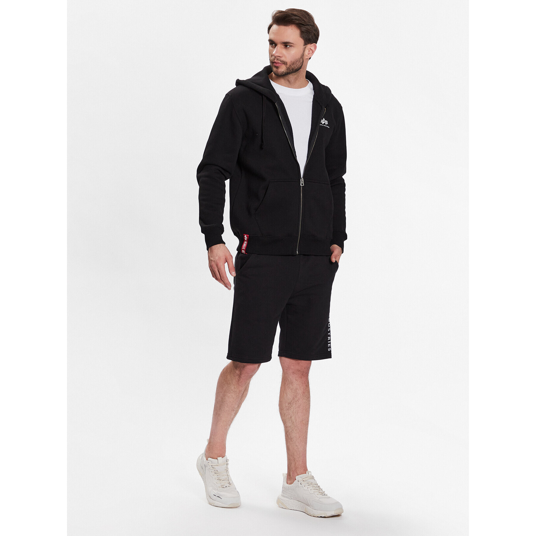 Alpha Industries Суитшърт Basic Zip 118342 Черен Regular Fit - Pepit.bg