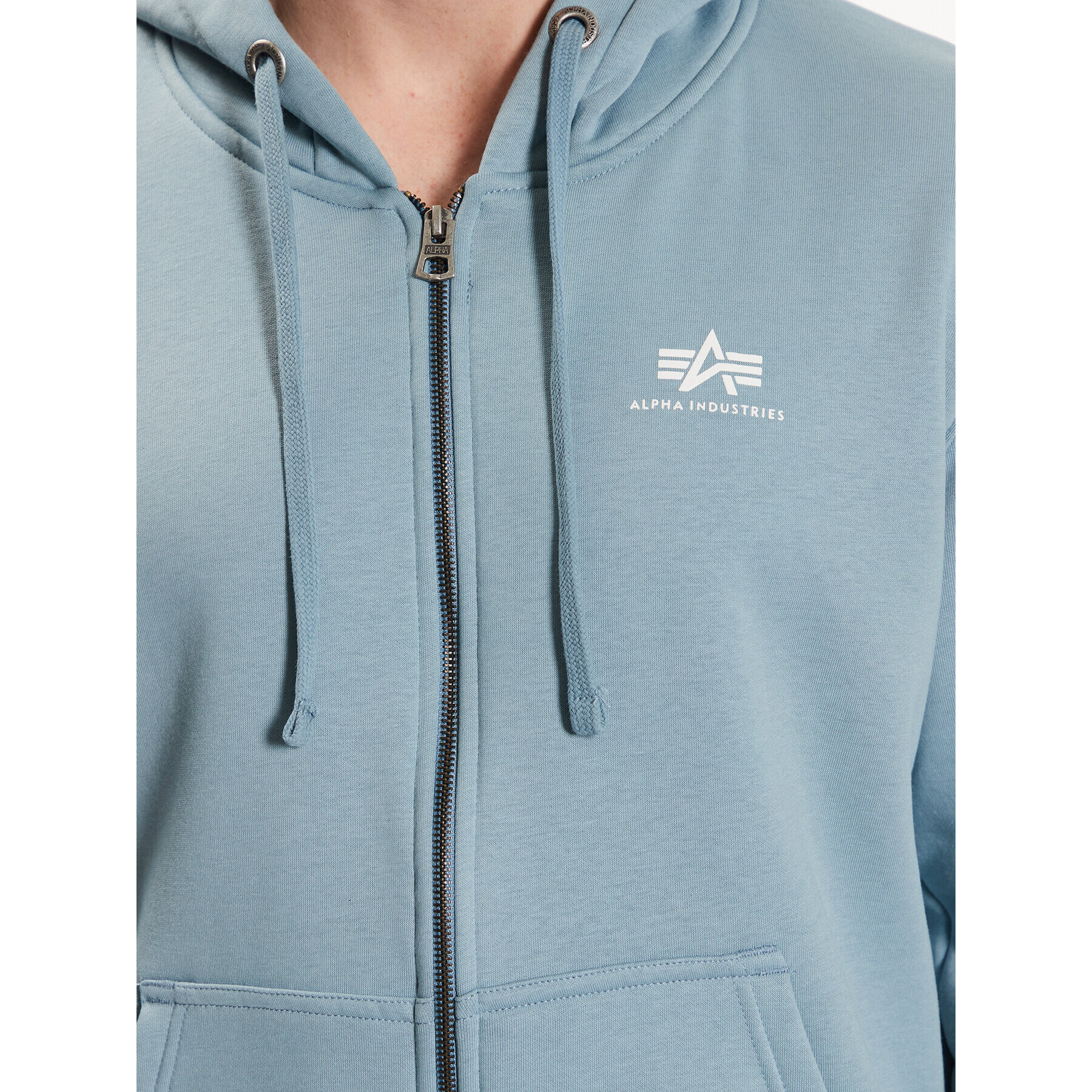 Alpha Industries Суитшърт Basic Zip 118342 Син Regular Fit - Pepit.bg
