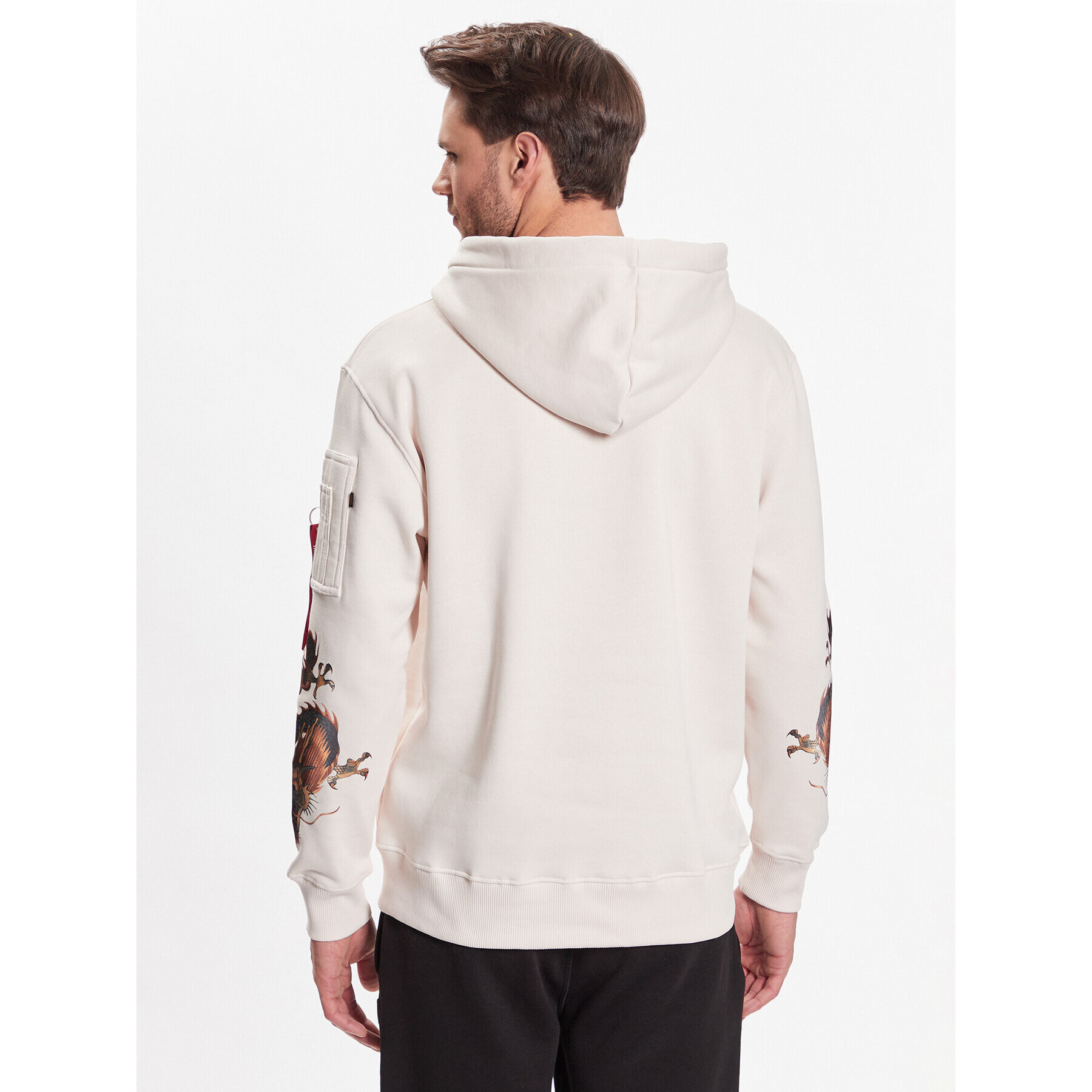 Alpha Industries Суитшърт Dragon EMB 136334 Бял Regular Fit - Pepit.bg