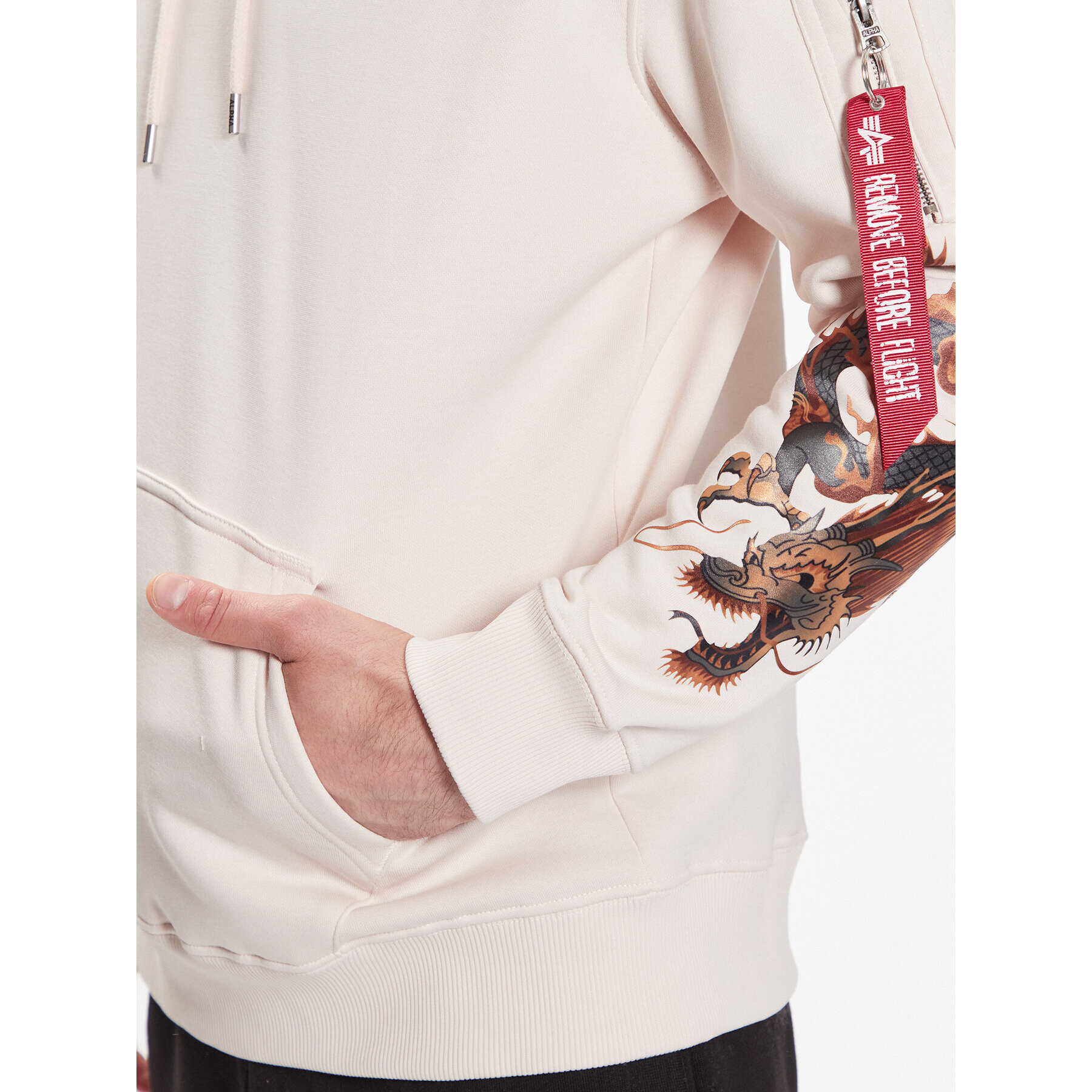 Alpha Industries Суитшърт Dragon EMB 136334 Бял Regular Fit - Pepit.bg