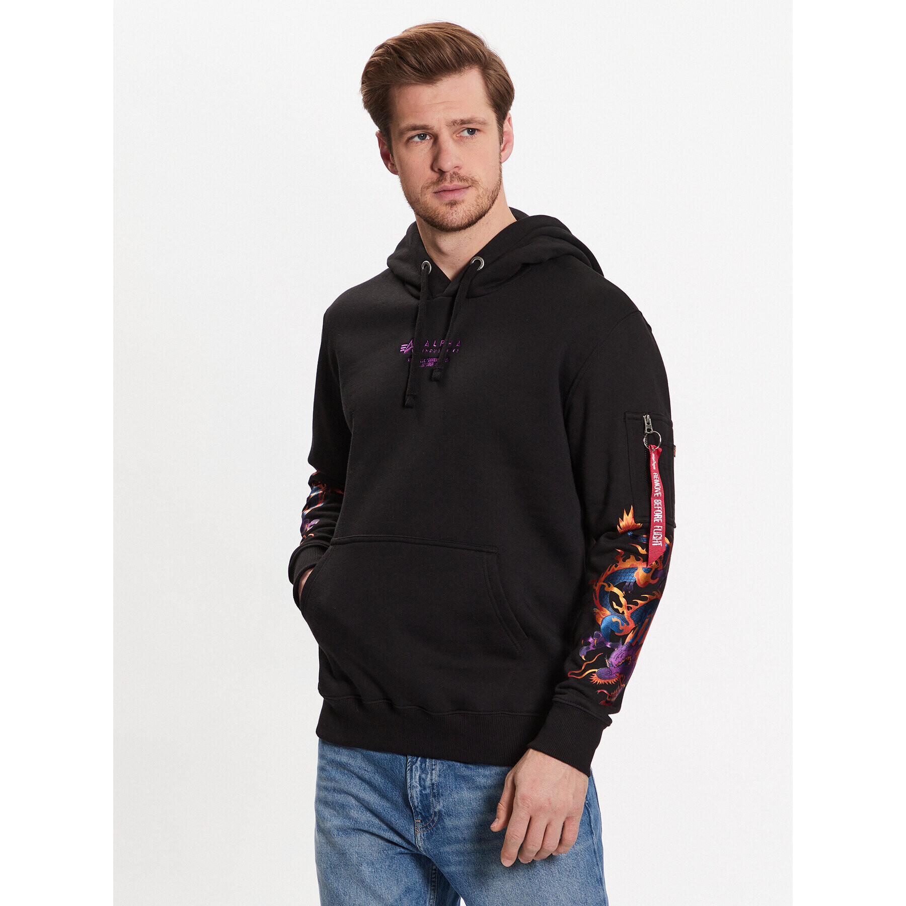 Alpha Industries Суитшърт Dragon EMB 136334 Черен Regular Fit - Pepit.bg