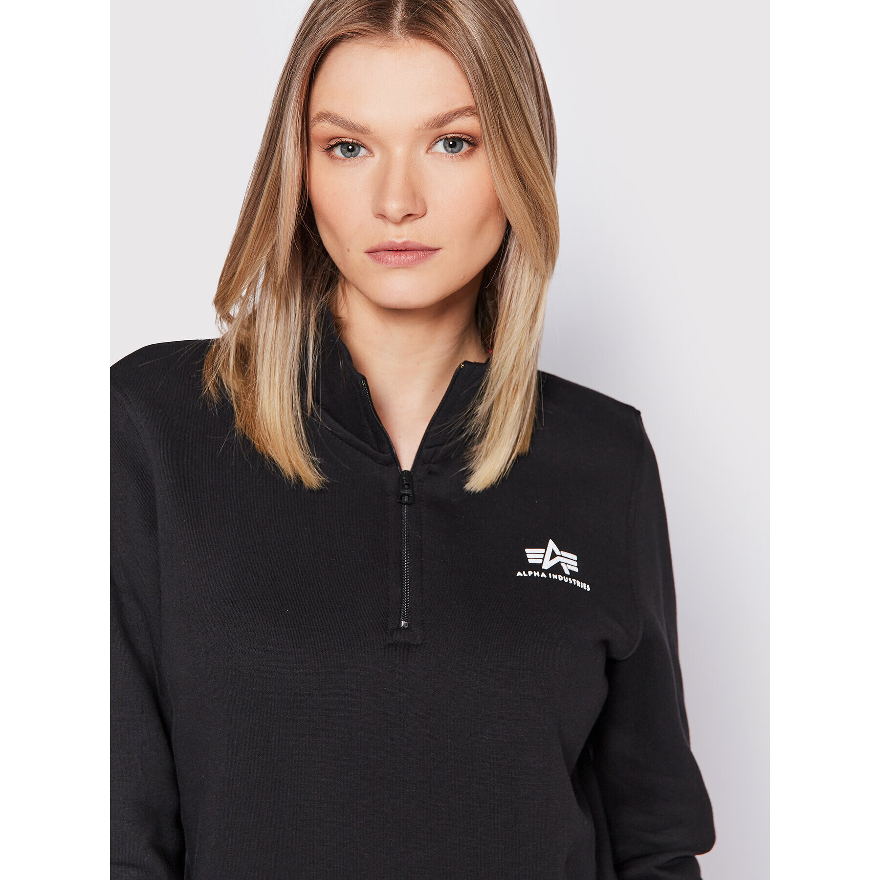 Alpha Industries Суитшърт Half Zip 108030 Черен Regular Fit - Pepit.bg