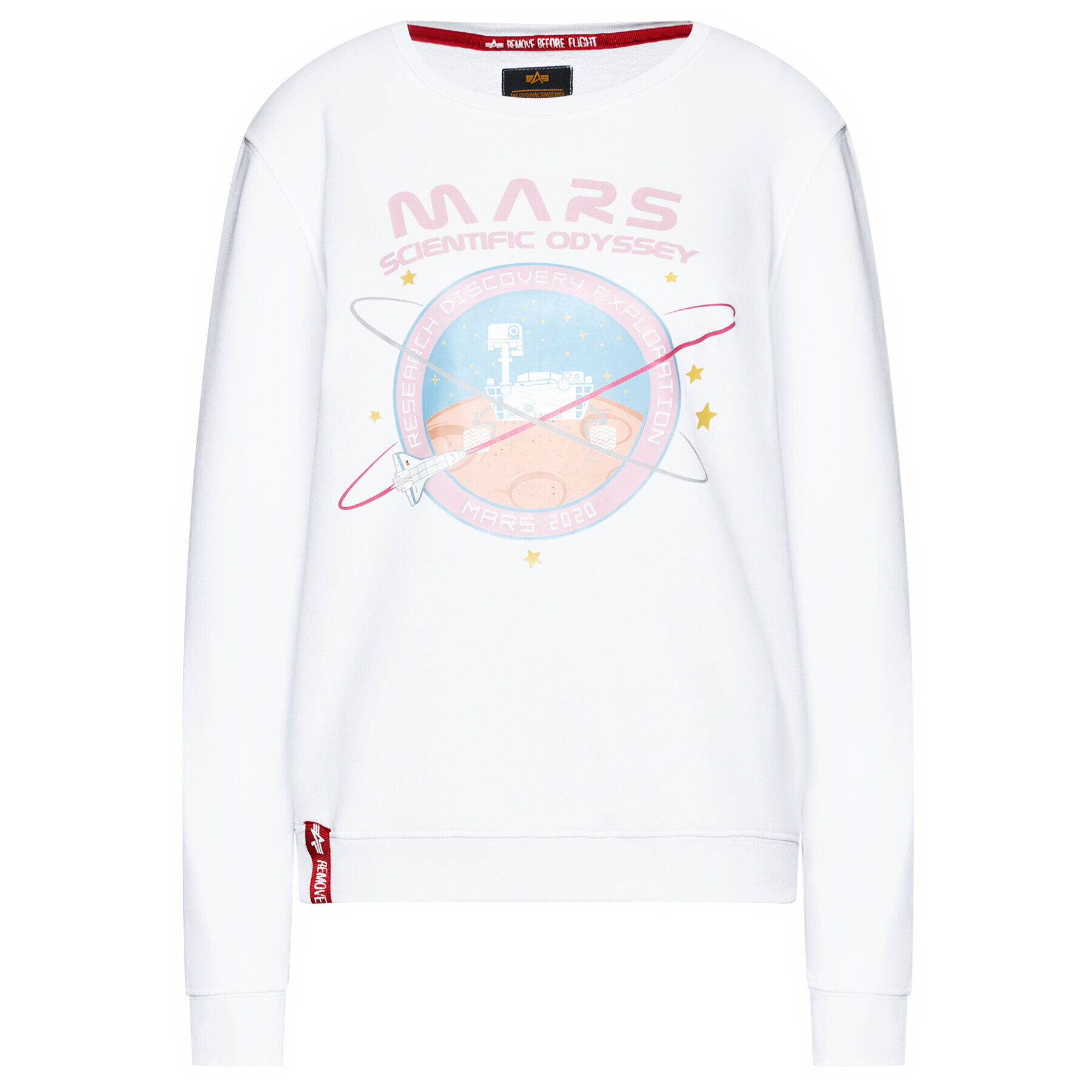 Alpha Industries Суитшърт Mission To Mars 126070 Бял Regular Fit - Pepit.bg