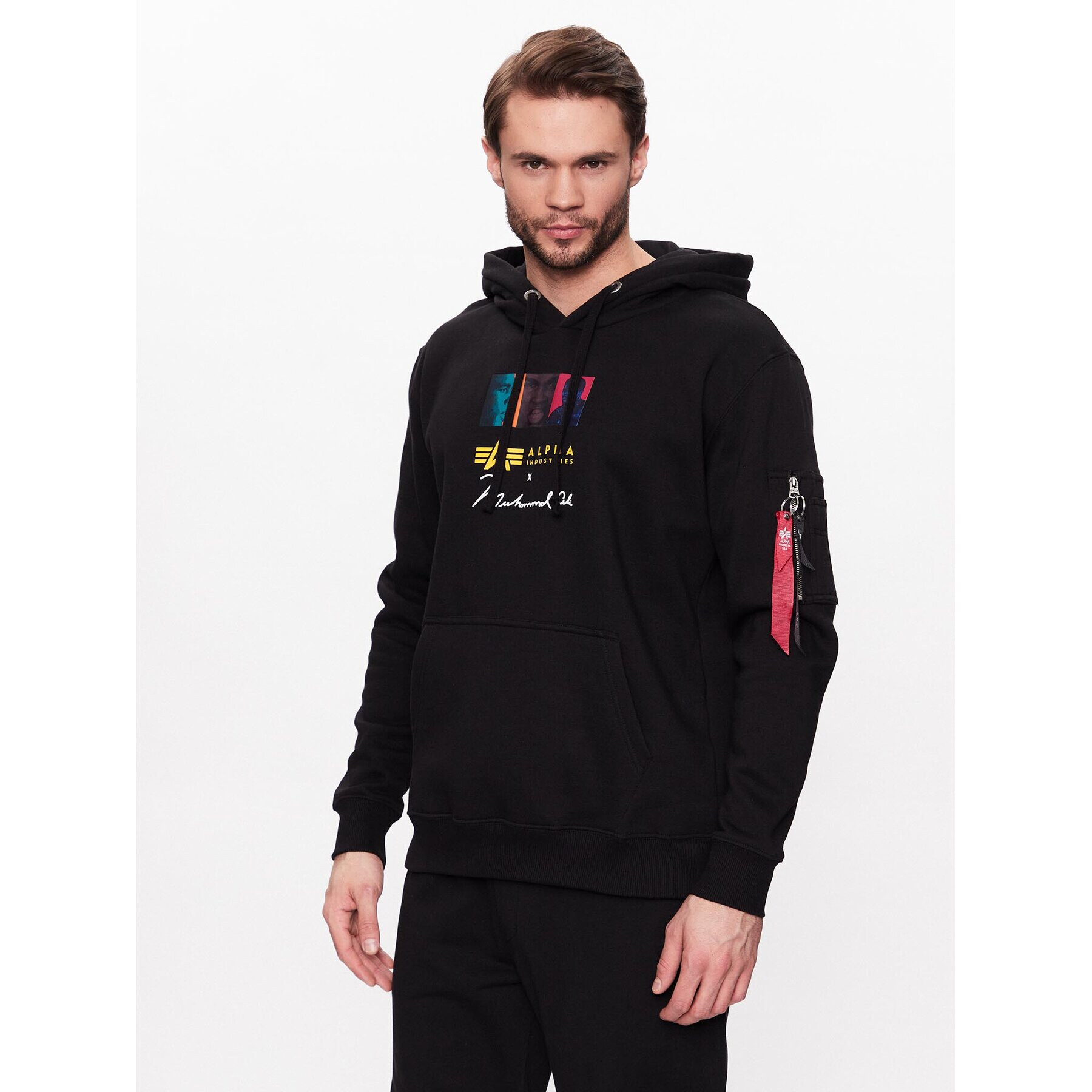 Alpha Industries Суитшърт Muhammad Ali Pop Art 136340 Черен Regular Fit - Pepit.bg