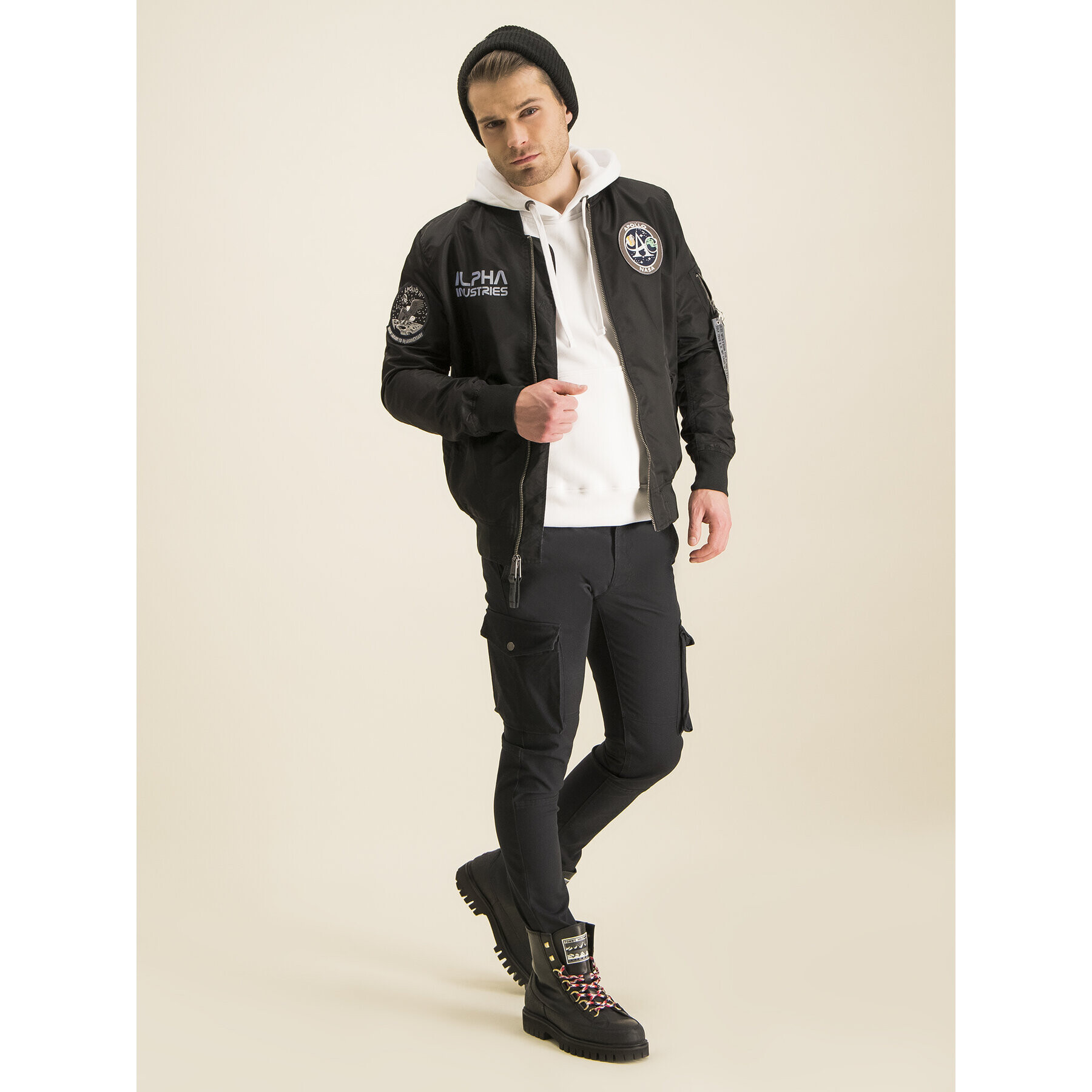 Alpha Industries Суитшърт Nasa 178317 Бял Regular Fit - Pepit.bg