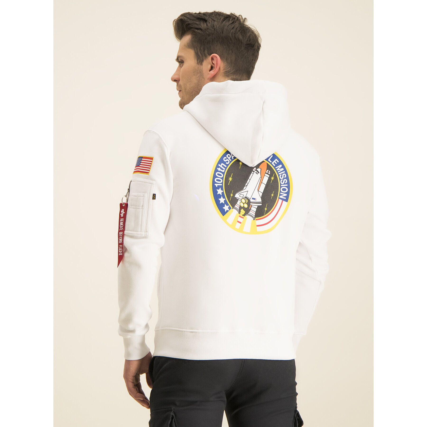 Alpha Industries Суитшърт Nasa 178317 Бял Regular Fit - Pepit.bg