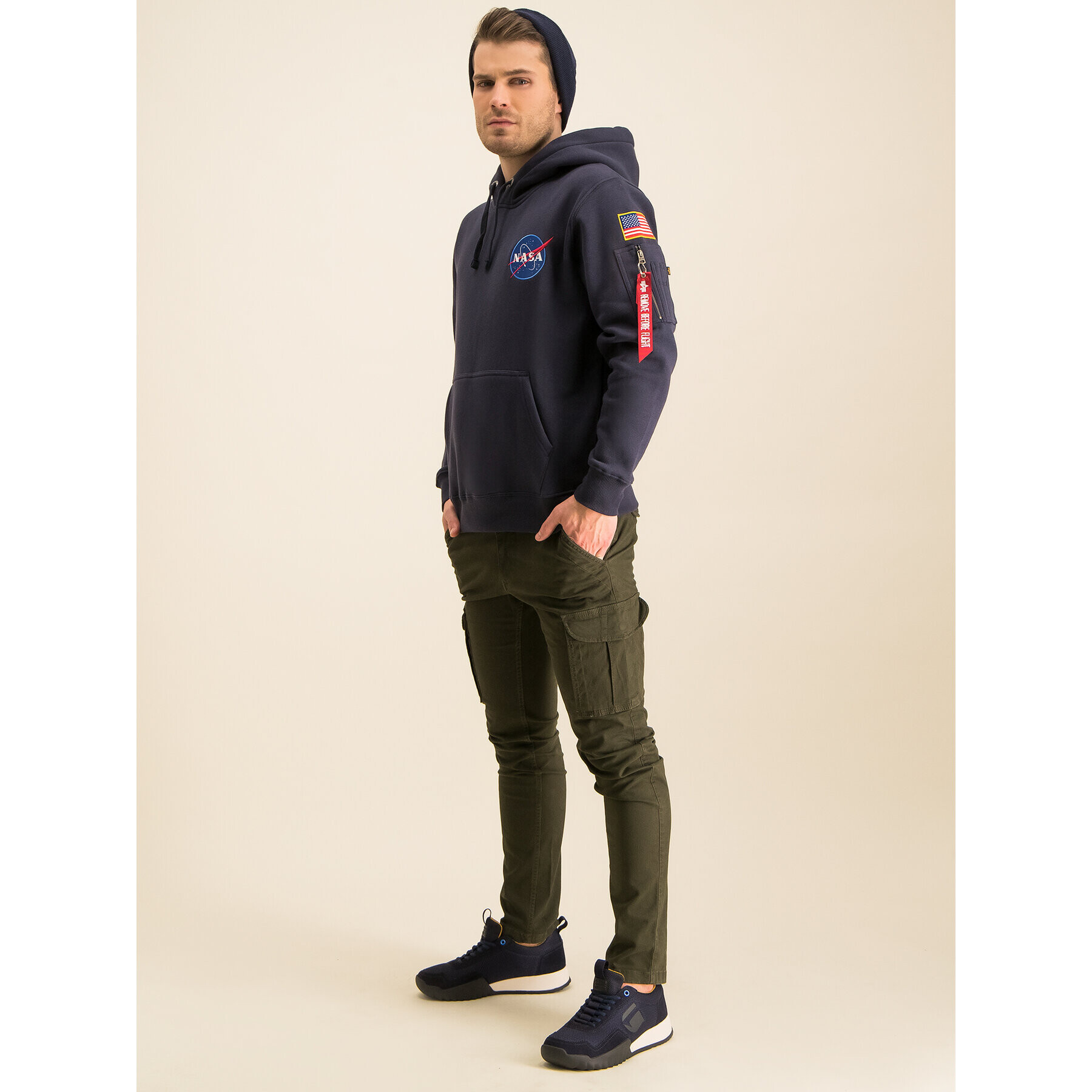 Alpha Industries Суитшърт Nasa 178317 Тъмносин Regular Fit - Pepit.bg