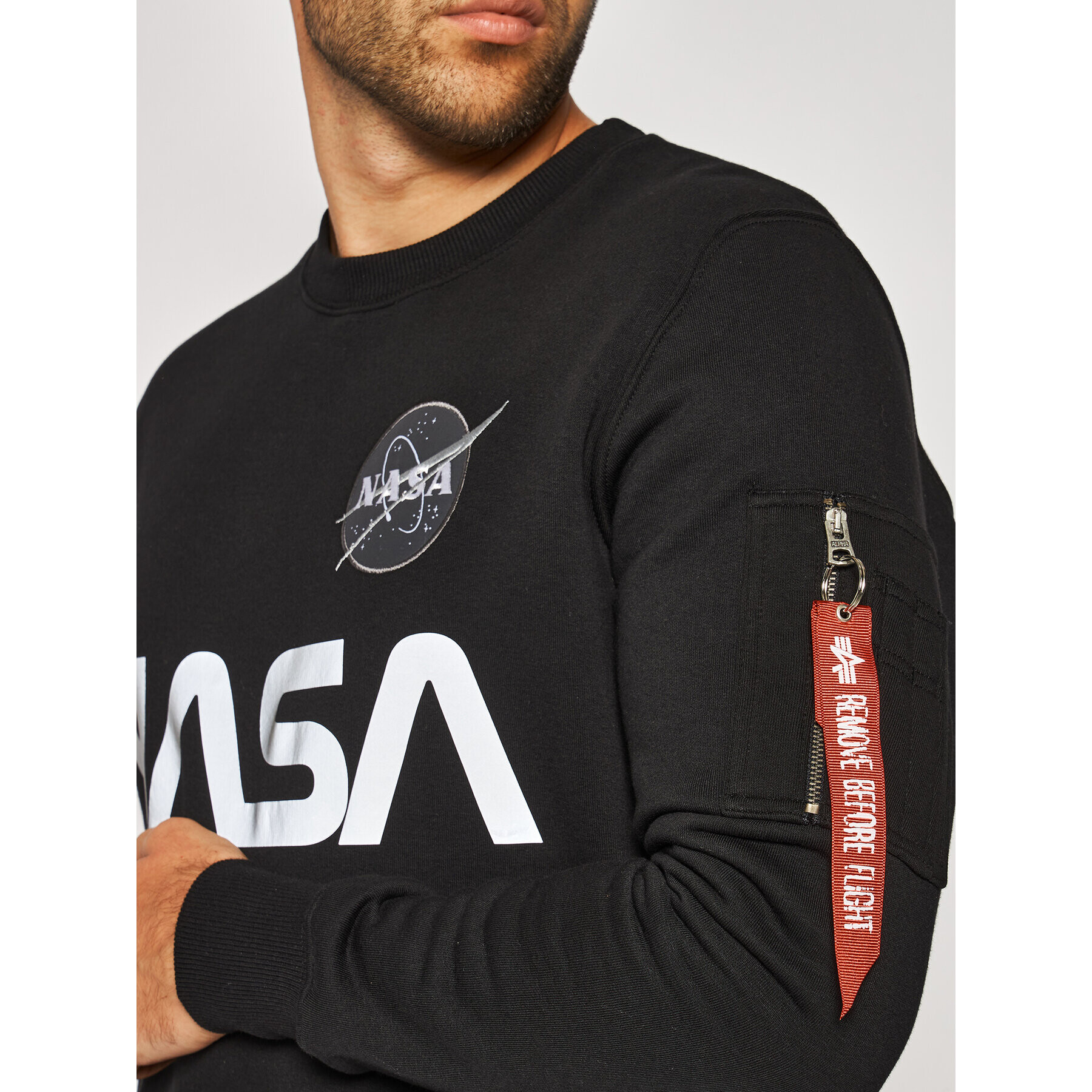 Alpha Industries Суитшърт Nasa Reflective 178309 Черен Regular Fit - Pepit.bg