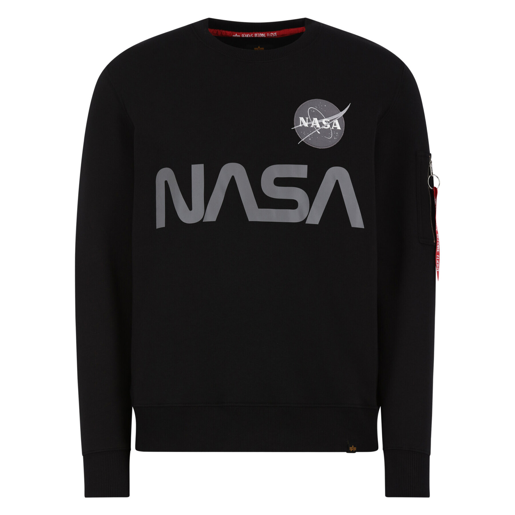 Alpha Industries Суитшърт Nasa Reflective 178309 Черен Regular Fit - Pepit.bg