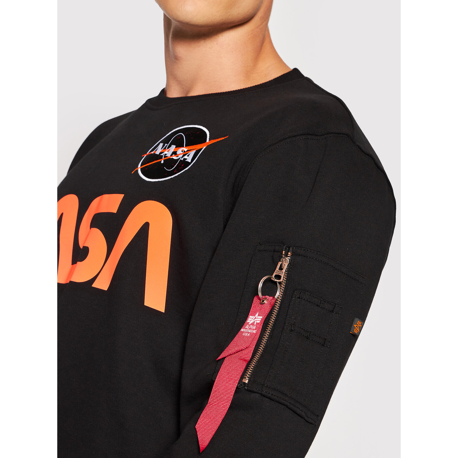 Alpha Industries Суитшърт NASA Reflective 178309 Черен Regular Fit - Pepit.bg